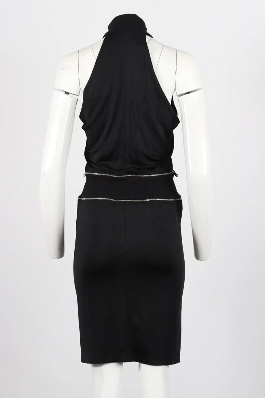 PACO RABANNE ZIP DETAILED COTTON BLEND MINI DRESS FR 36 UK 8 - Image 4