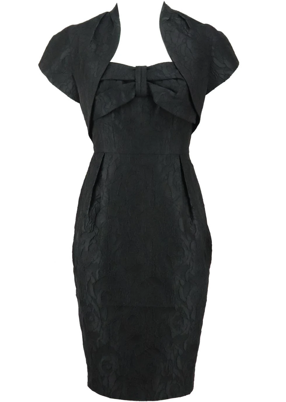 PADDY CAMPBELL VINTAGE BOW DETAILED CREPE DRESS AND JACKET UK 10 - Image 8