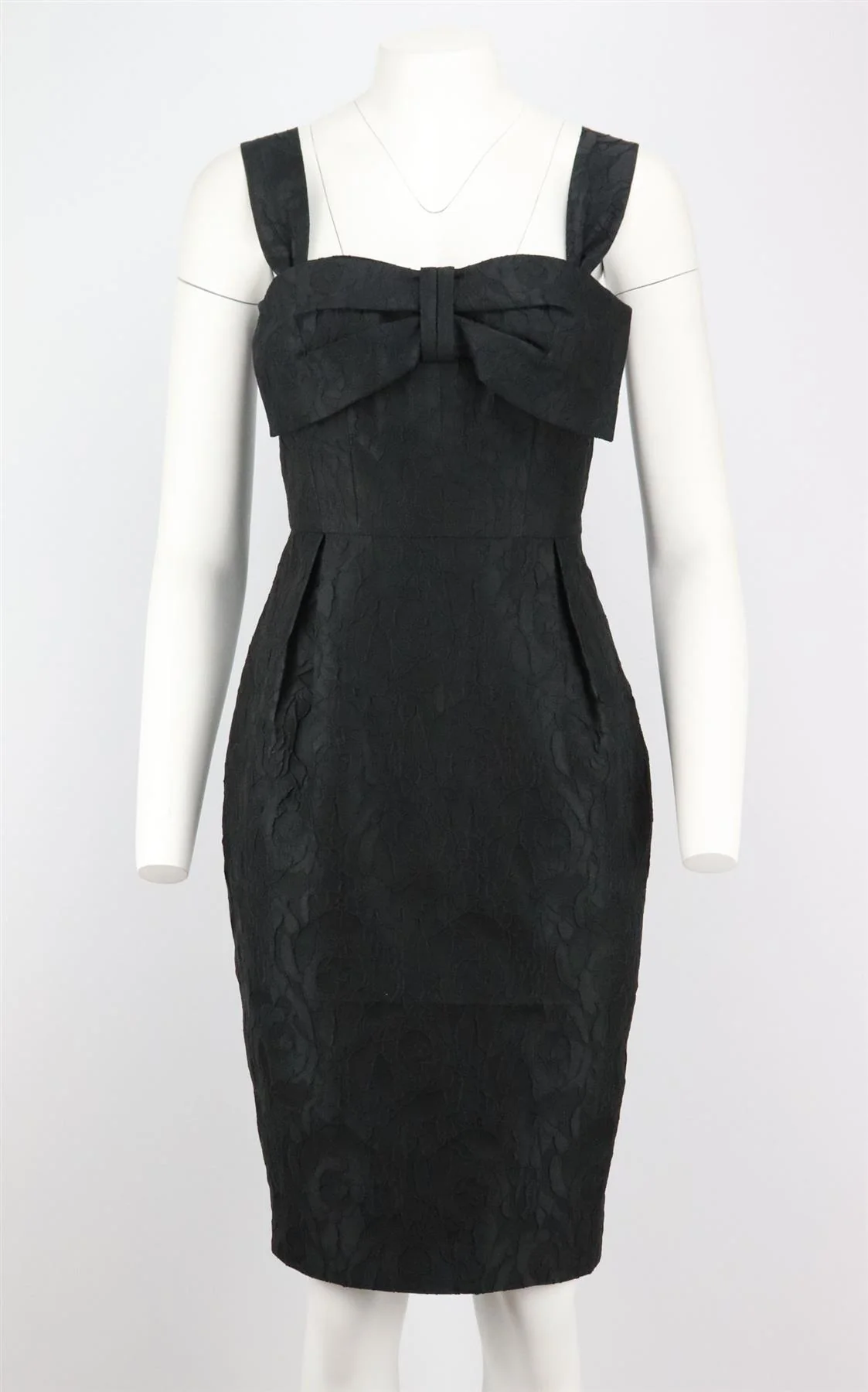 PADDY CAMPBELL VINTAGE BOW DETAILED CREPE DRESS AND JACKET UK 10 - Image 9