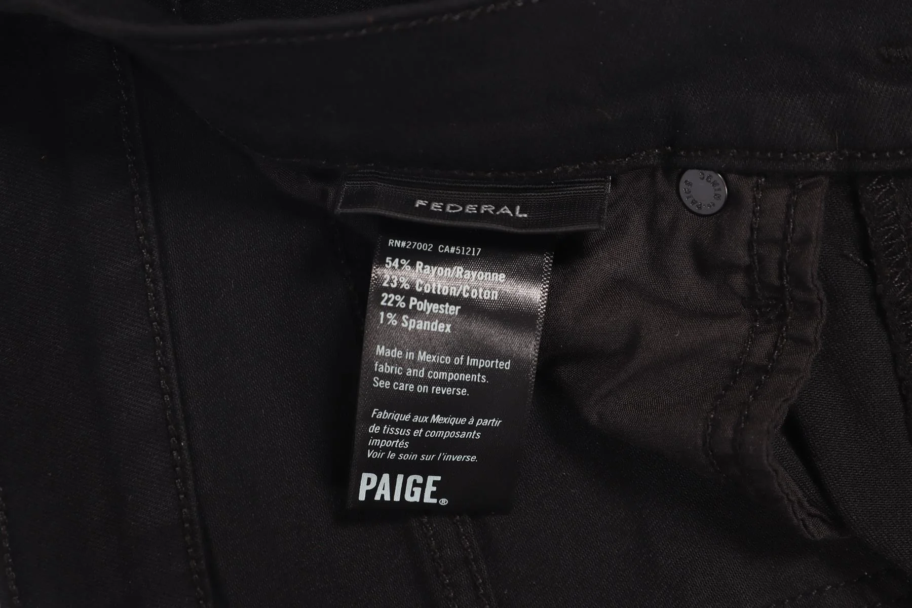 PAIGE BLACK MEN'S STRAIGHT LEG JEANS SMALL - Image 3