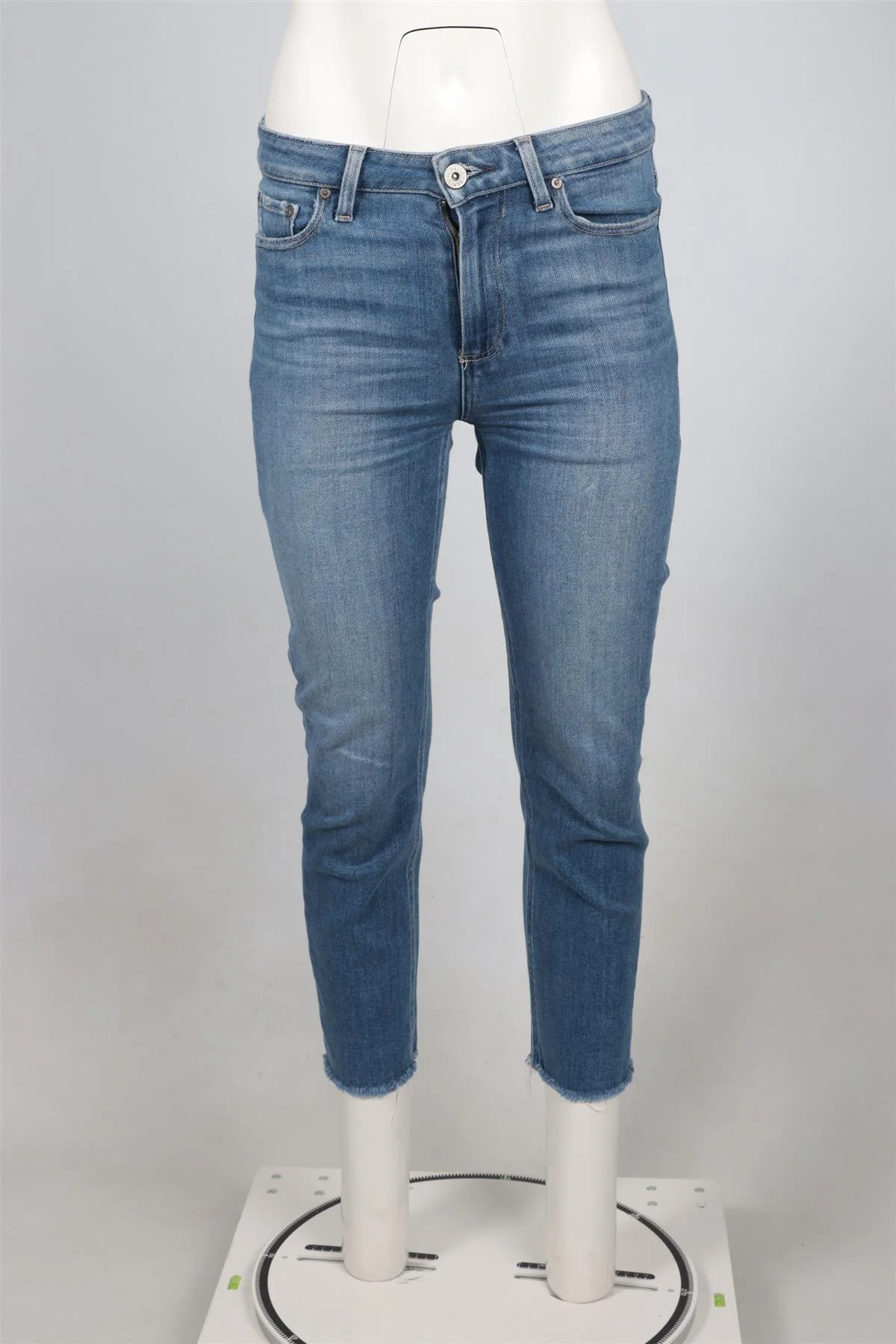 PAIGE BLUE HIGH RISE STRAIGHT LEG JEANS W27 UK 8-10 - Image 2