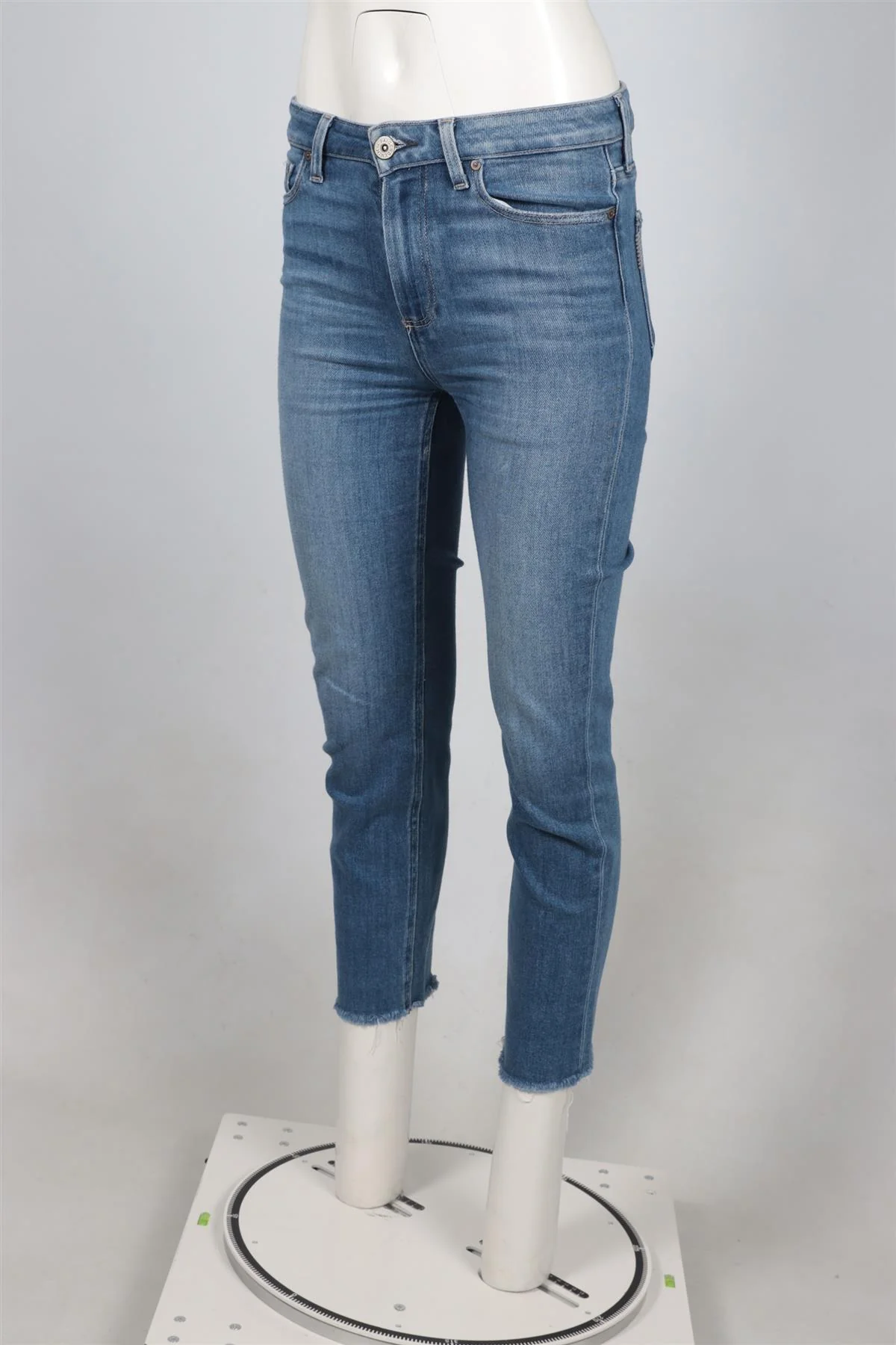 PAIGE BLUE HIGH RISE STRAIGHT LEG JEANS W27 UK 8-10 - Image 3