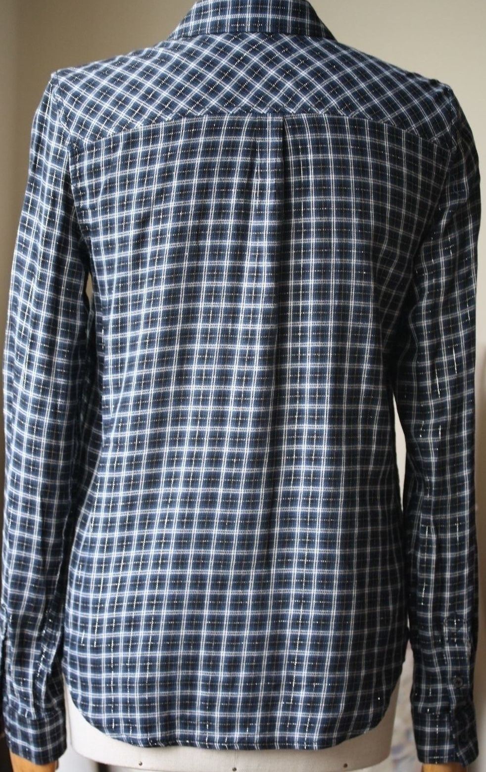 PAIGE MYA SHIRT IN BLACK ROSETTE PLAID SMALL - Image 3