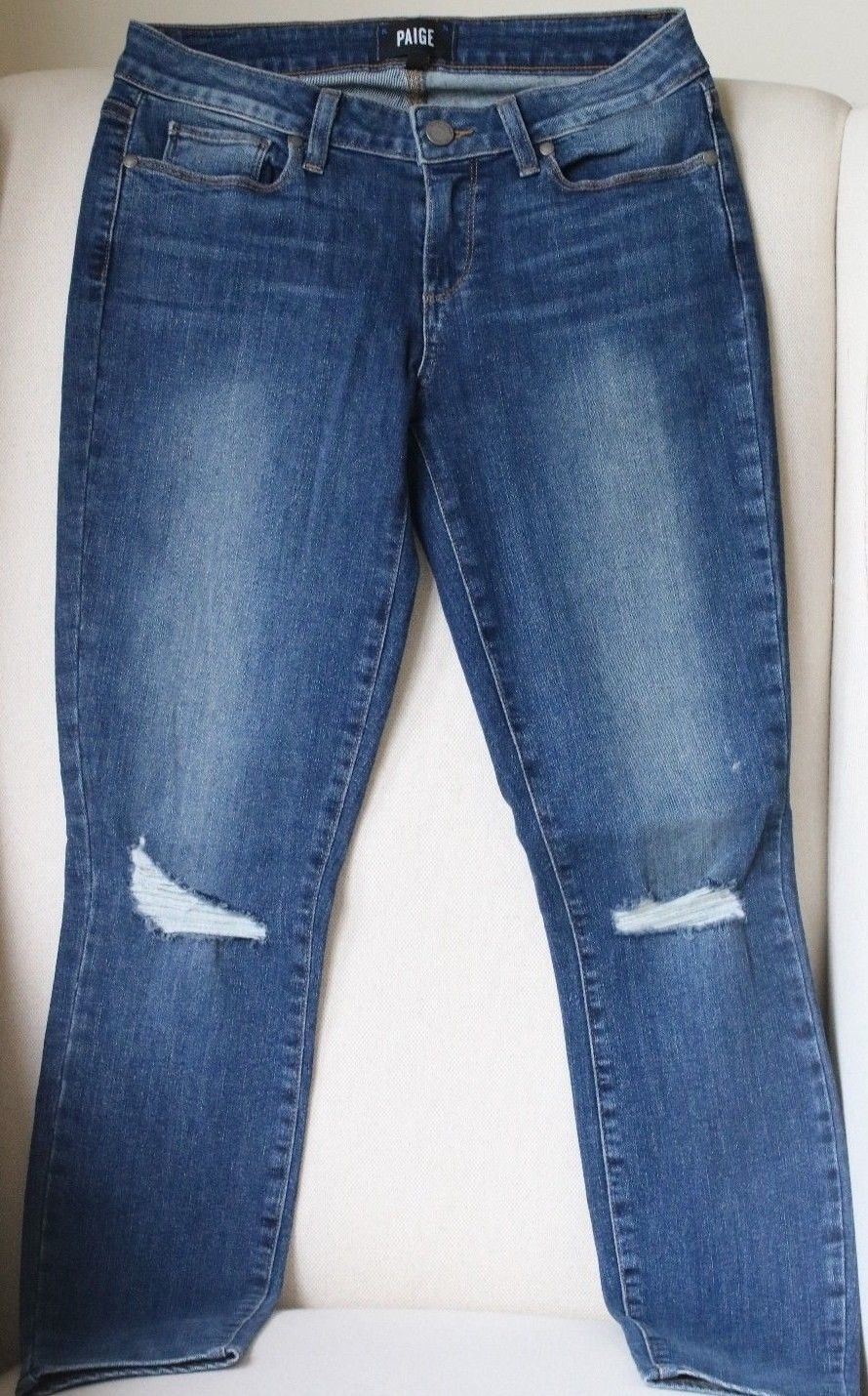 PAIGE VERDUGO ANKLE SKINNY JEANS IN KEIRAN DESTRUCTED W27 UK 8/10 - Image 2