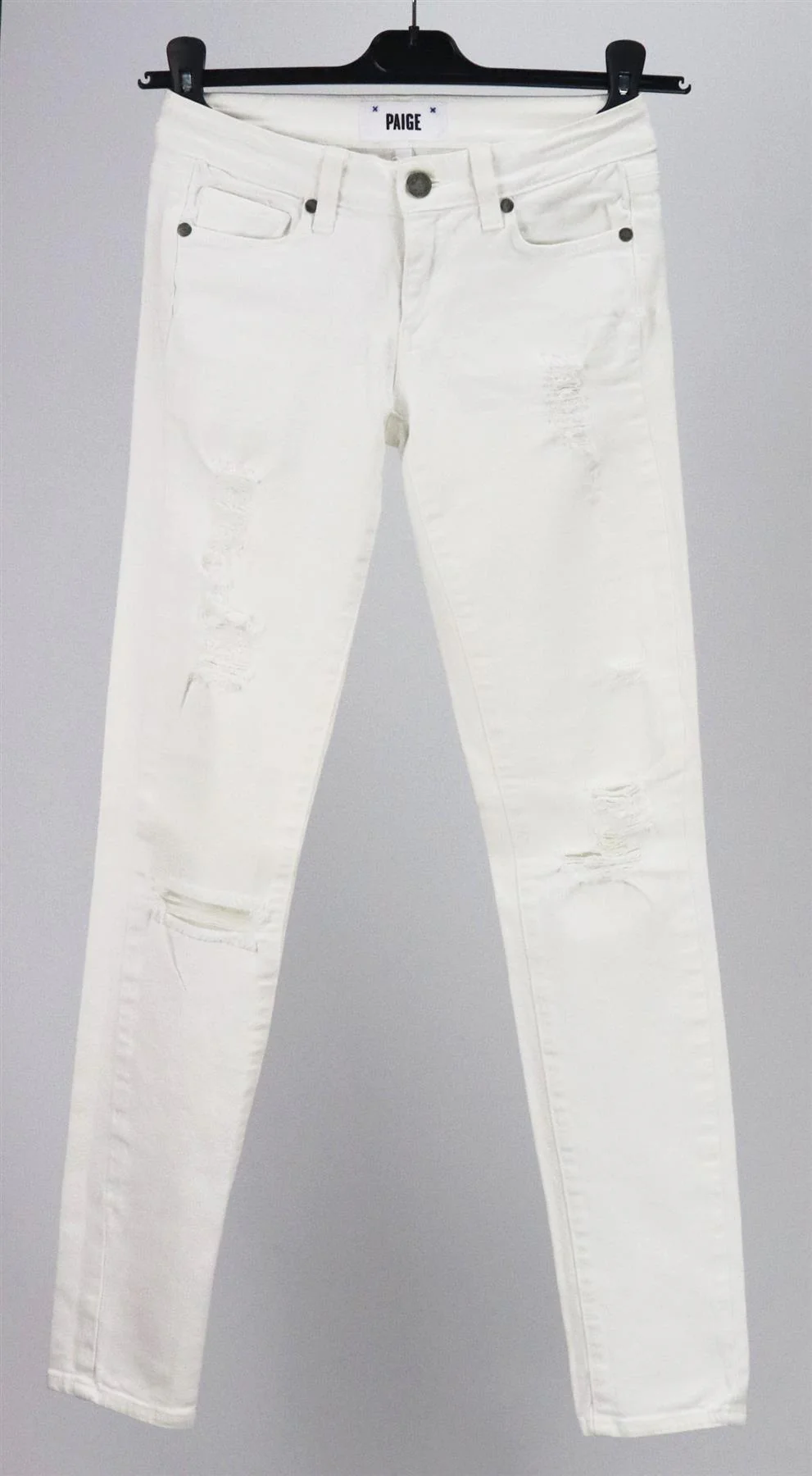 PAIGE VERDUGO DISTRESSED MIS RISE SKINNY JEANS W23 UK 4/6 - Image 2
