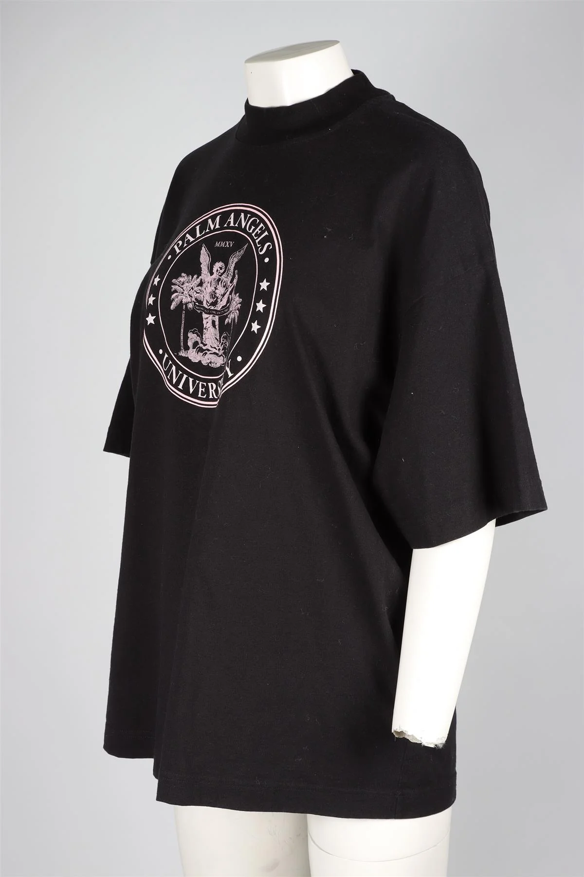 PALM ANGELS BLACK COTTON T-SHIRT MEDIUM - Image 3
