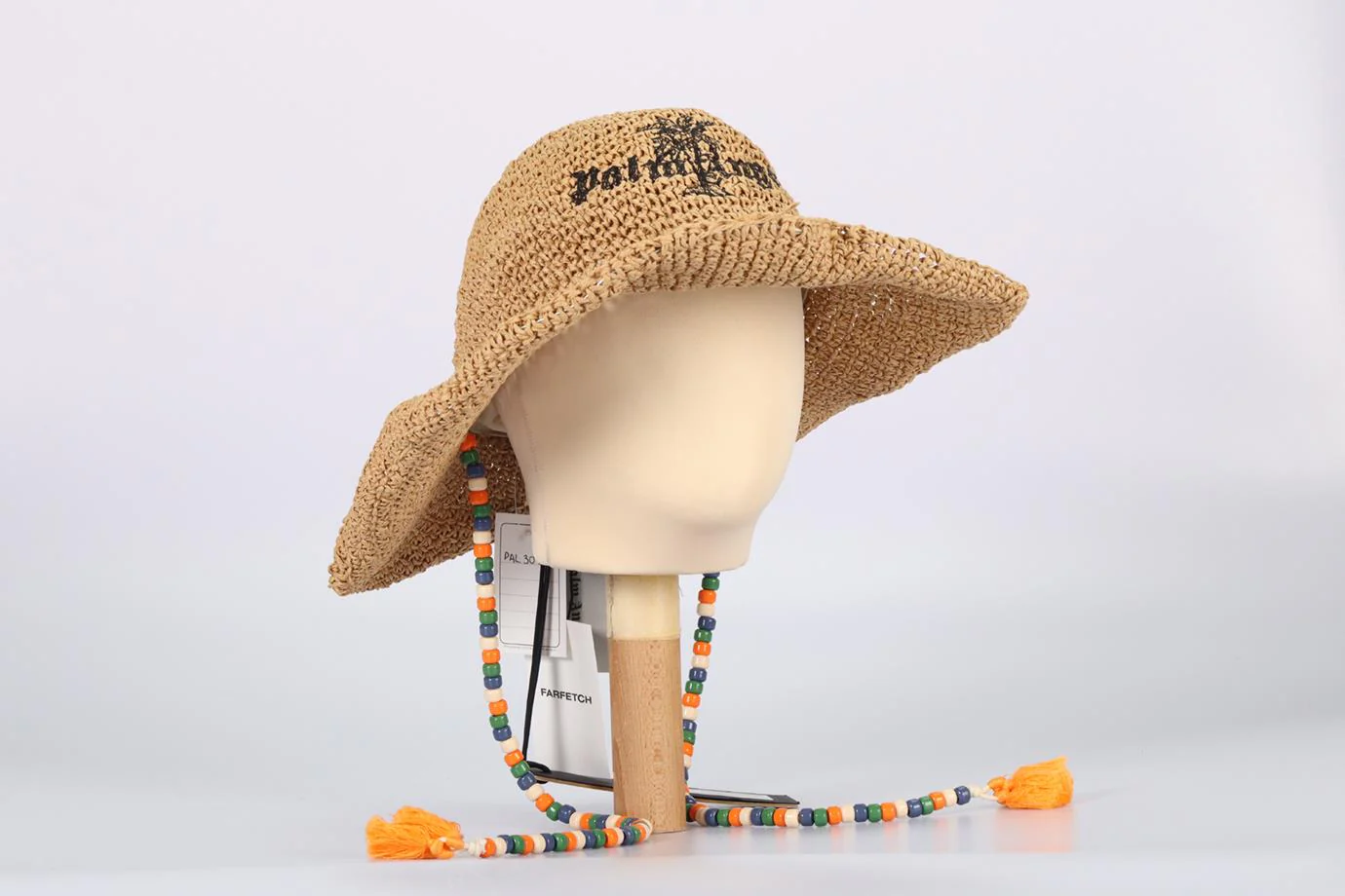 PALM ANGELS EMBROIDERED RAFFIA HAT ONE SIZE - Image 2