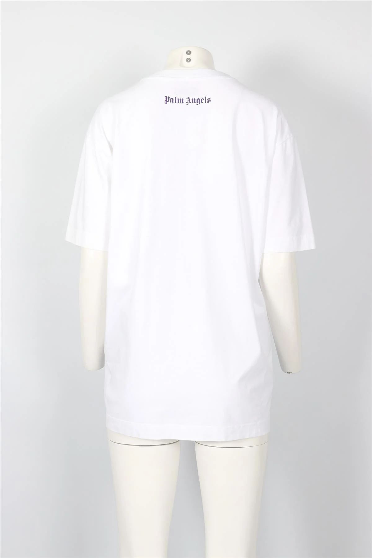 PALM ANGELS WHITE COTTON T-SHIRT MEDIUM - Image 4