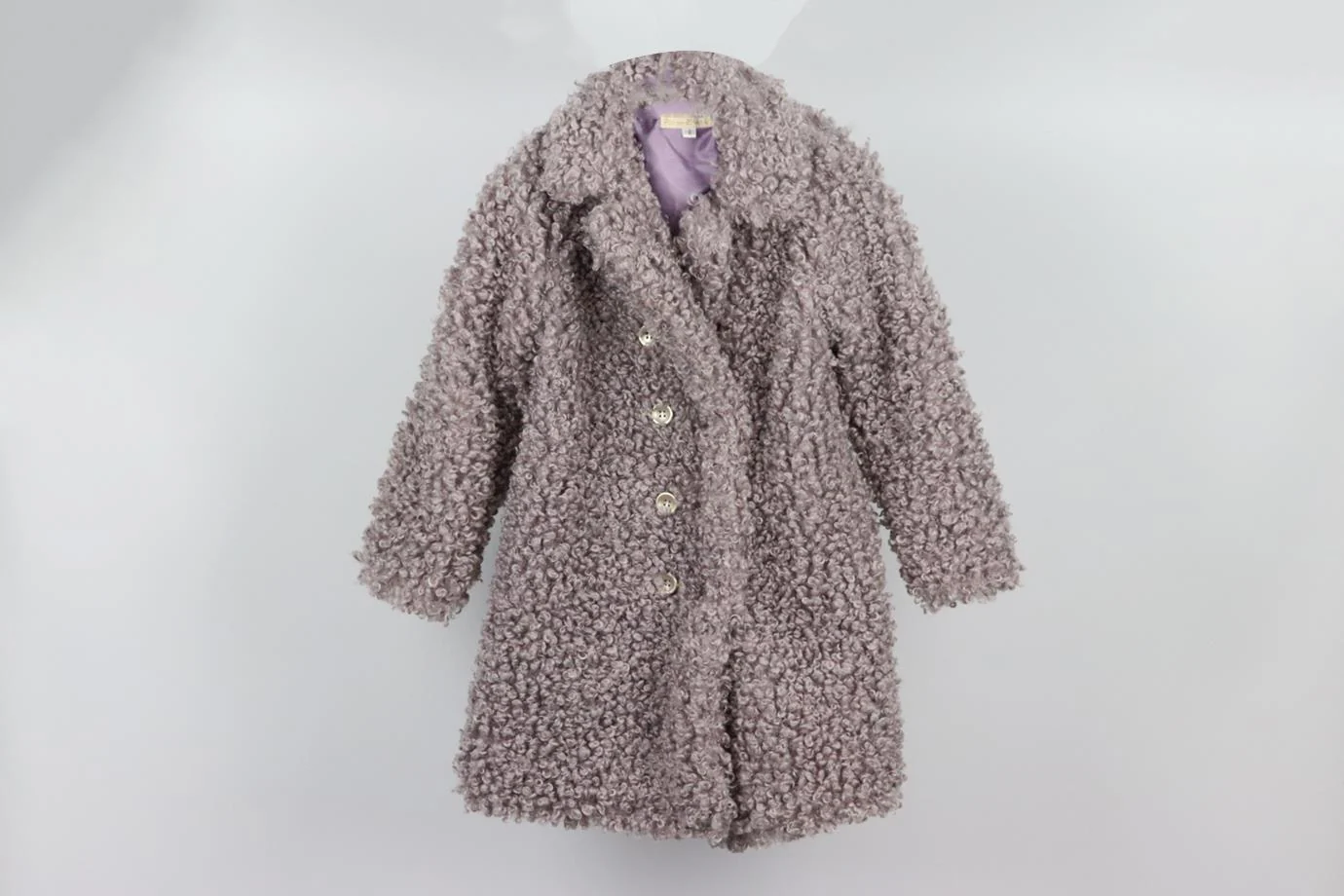 PAN CON CHOCOLATE KIDS GIRLS FAUX SHEARLING COAT 6 YEARS - Image 2