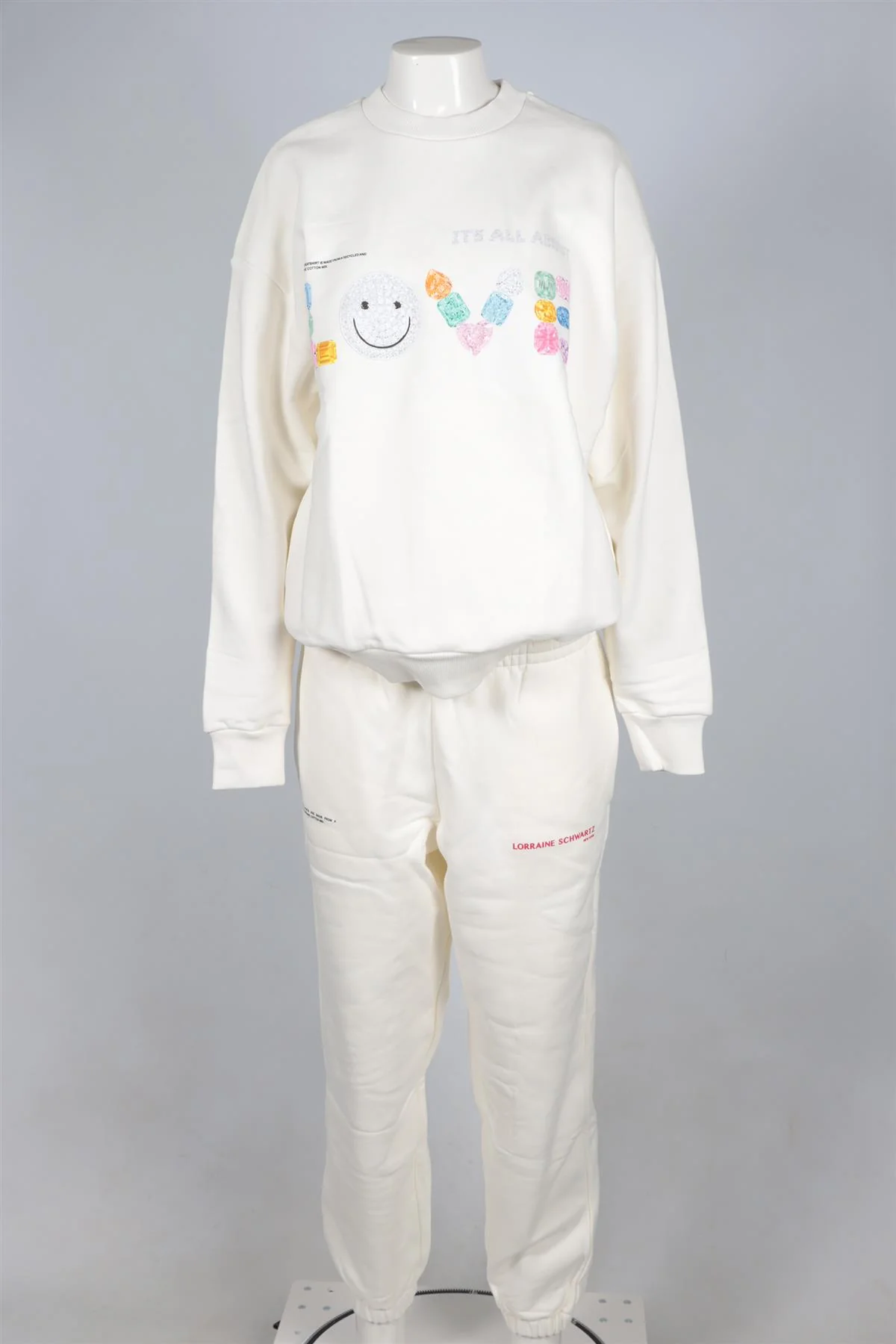 PANGAIA + LORRAINE SCHWARTZ WHITE COTTON TRACKSUIT MEDIUM - Image 2
