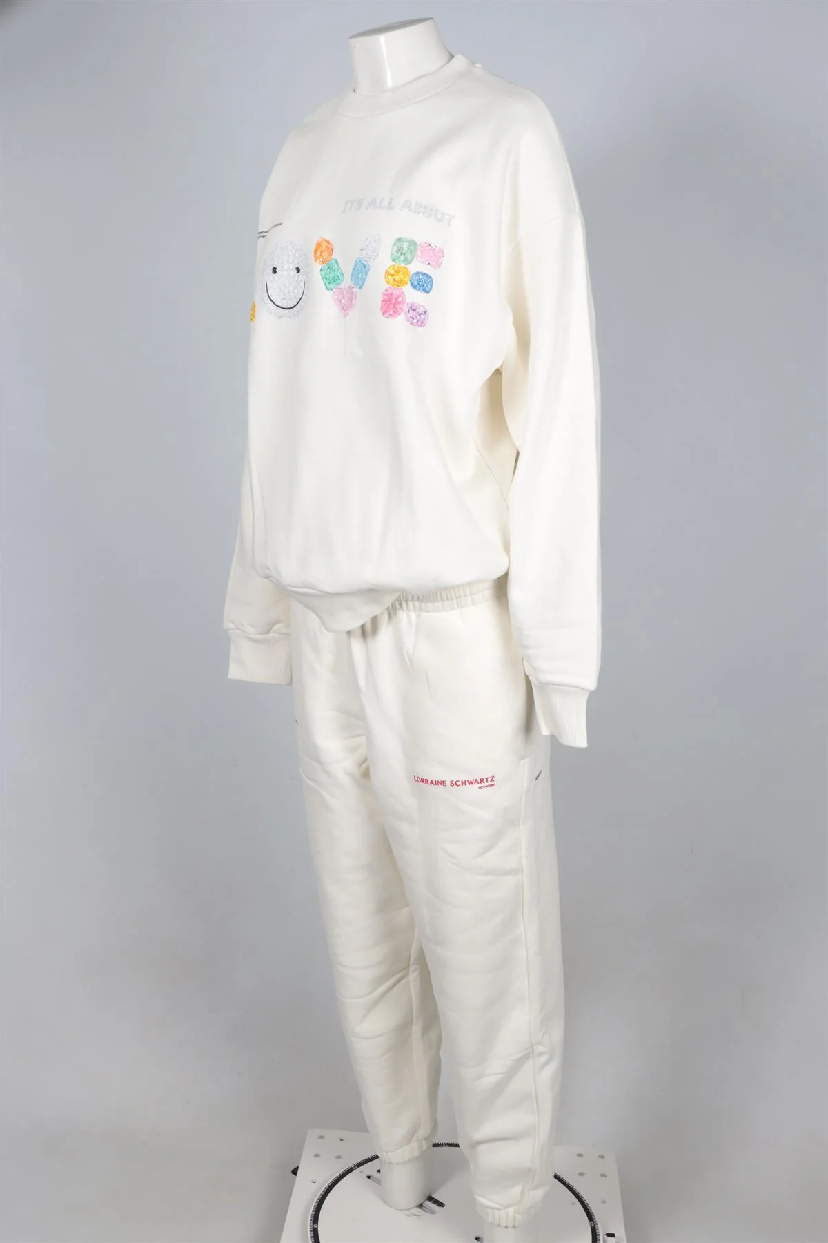 PANGAIA + LORRAINE SCHWARTZ WHITE COTTON TRACKSUIT MEDIUM - Image 3