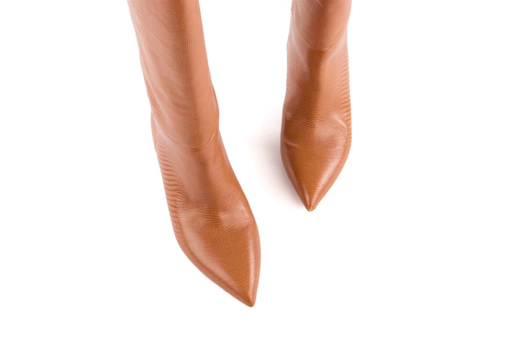 PARIS TEXAS BROWN LEATHER KNEE HIGH BOOTS EU 41 UK 8 US 11 - Image 4
