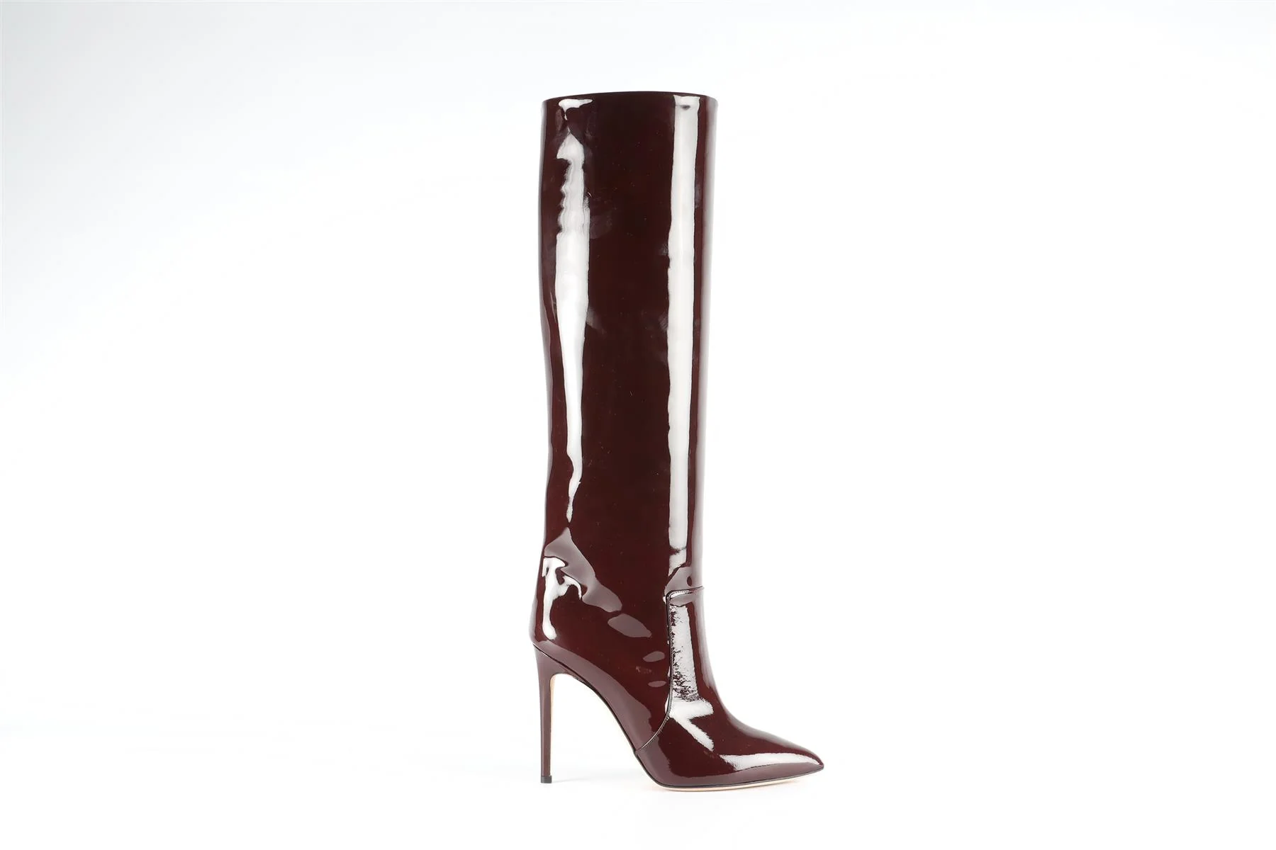 PARIS TEXAS BURGUNDY PATENT LEATHER KNEE HIGH BOOTS EU 38.5 UK 5.5 US 8.5 - Image 2