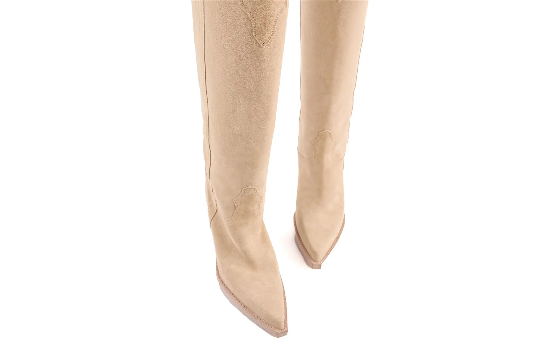 PARIS TEXAS ECRU SUEDE KNEE HIGH BOOTS EU 40 UK 7 US 10 - Image 4