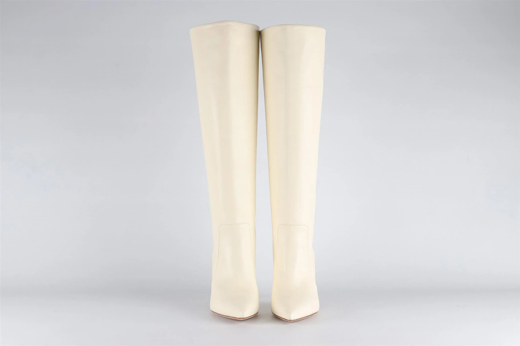 PARIS TEXAS WHITE LEATHER KNEE HIGH BOOTS EU 38.5 UK 5.5 US 8.5 - Image 3