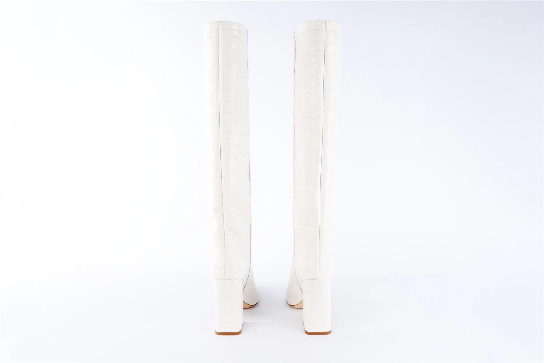 PARIS TEXAS WHITE LEATHER KNEE HIGH BOOTS EU 38 UK 5 US 8 - Image 5