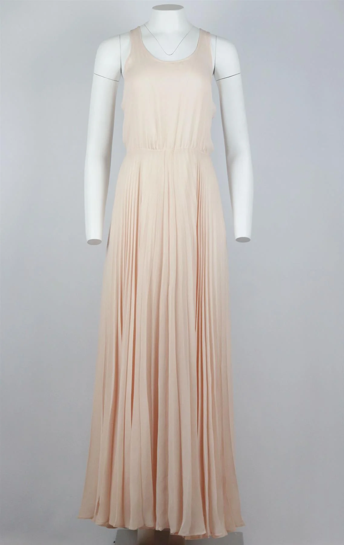 PARKER AMORA PLEATED MAXI CREPE DE CHINE DRESS MEDIUM - Image 2