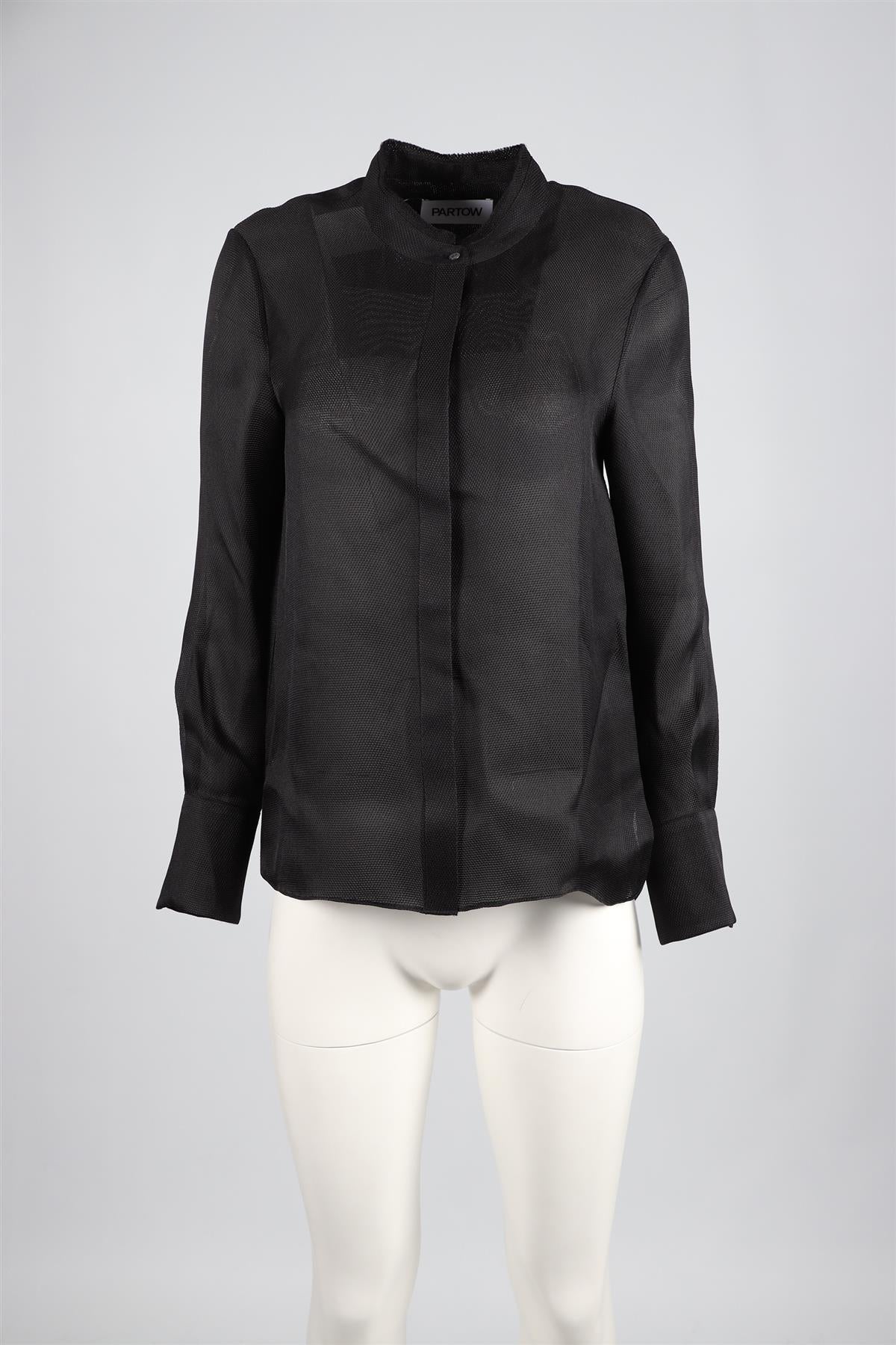 PARTOW BLACK SILK SHIRT US 2 UK 6 - Image 2