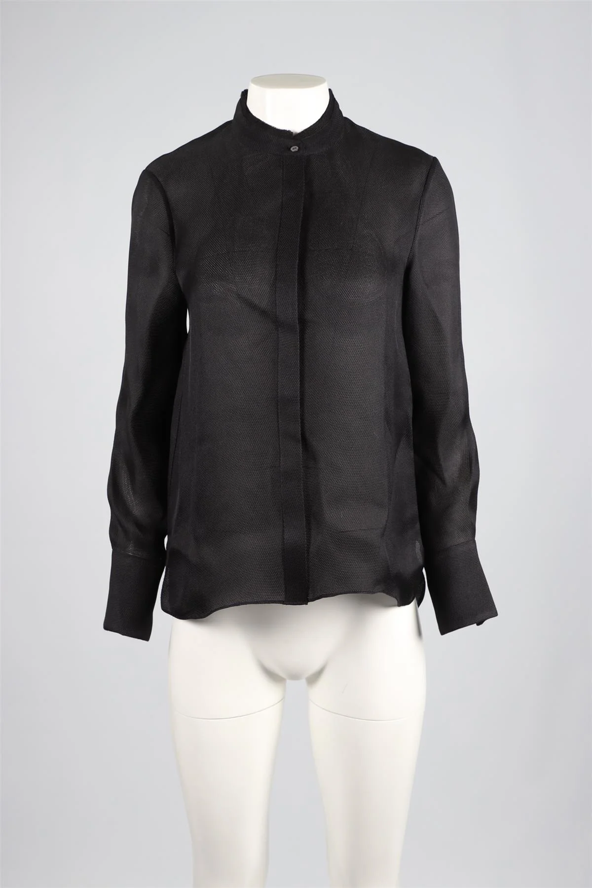 PARTOW BLACK SILK SHIRT US 2 UK 6 - Image 3