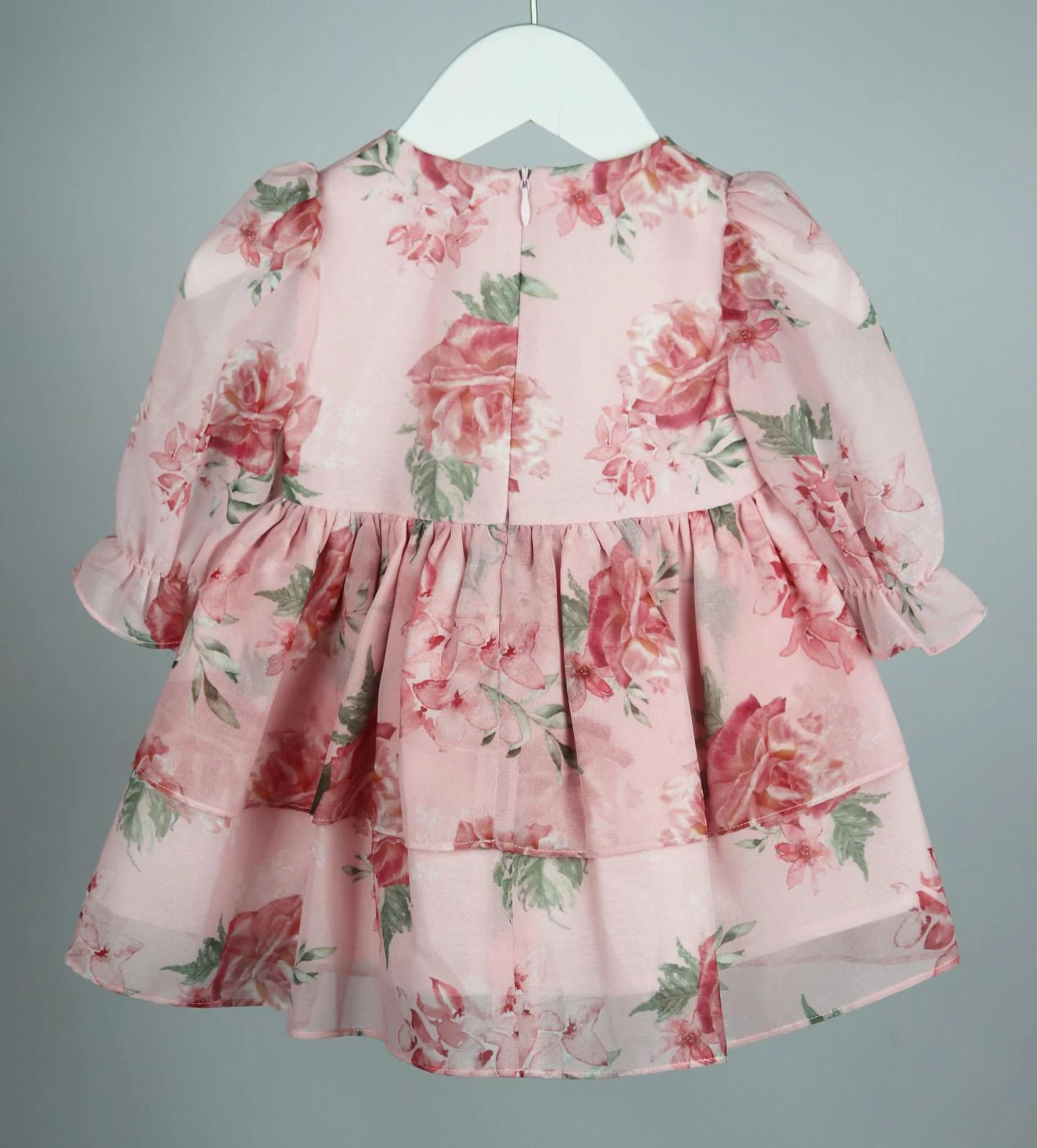 PATACHOU BABY GIRLS FLORAL CHIFFON DRESS 6 MONTHS - Image 3