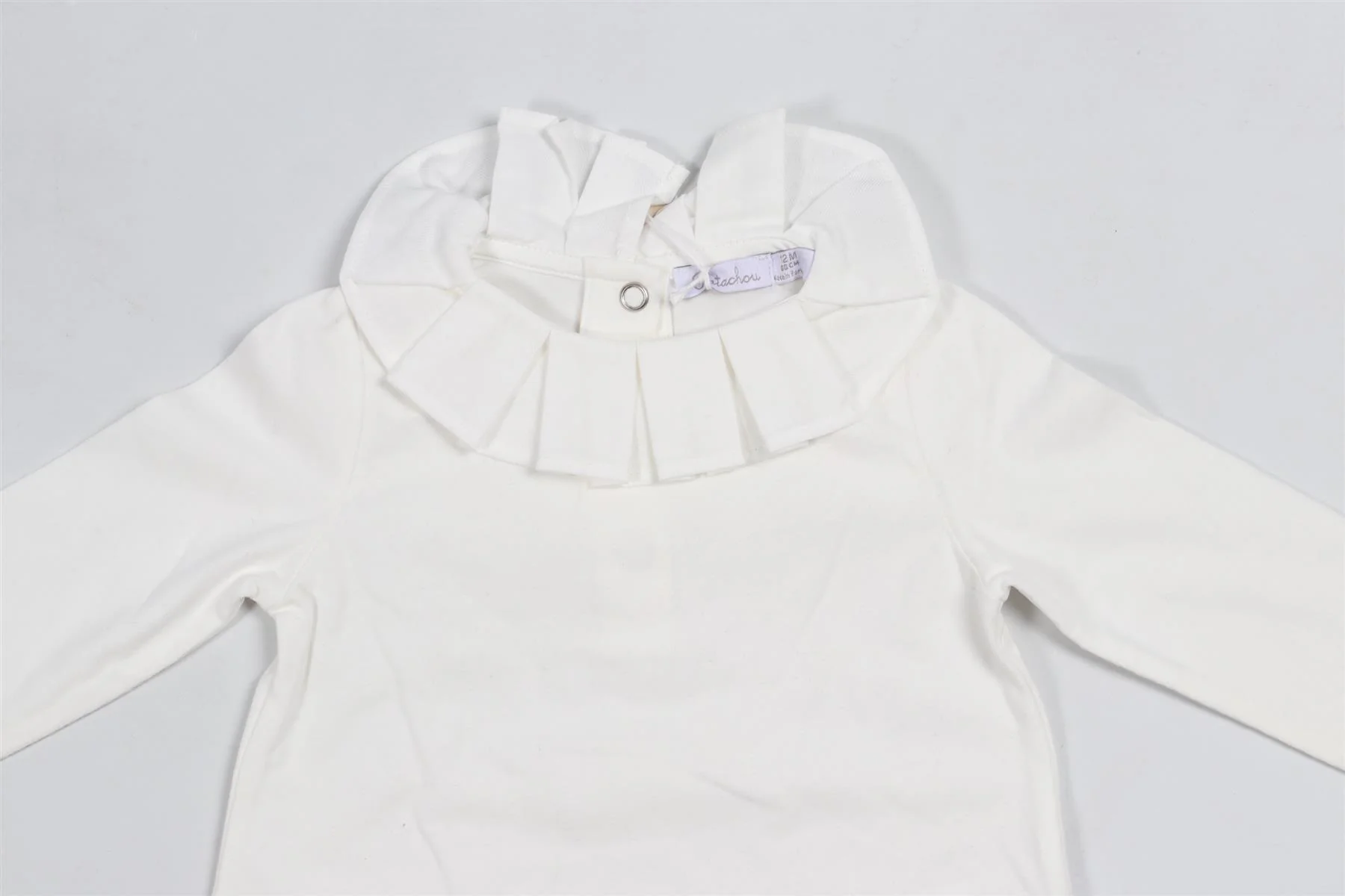 PATACHOU WHITE BABY GIRLS COTTON TOP 12 MONTHS - Image 3
