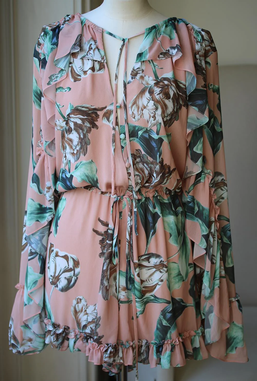 PATBO BOTANICA FLORAL PRINT RUFFLED PLAYSUIT UK 14 - Image 2