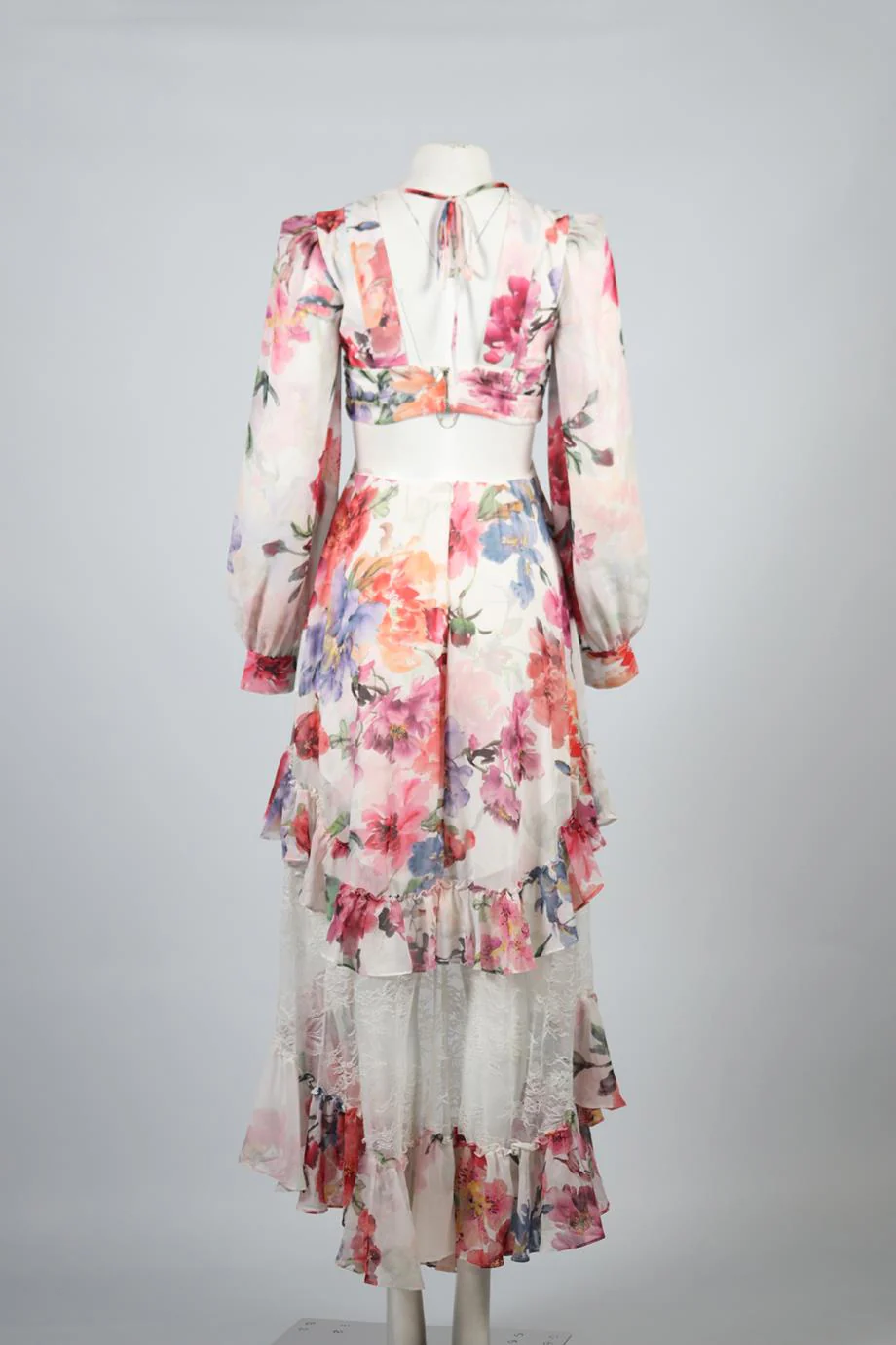 PATBO FLORAL PRINT CHIFFON MAXI DRESS US 4 UK 8 - Image 4
