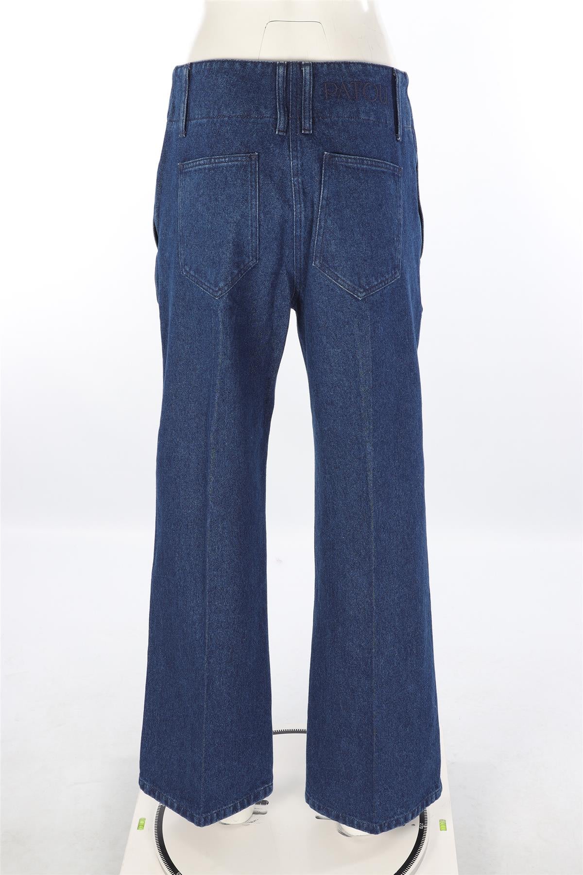PATOU BLUE COTTON HIGH RISE WIDE LEG JEANS FR 38 UK 10 - Image 4