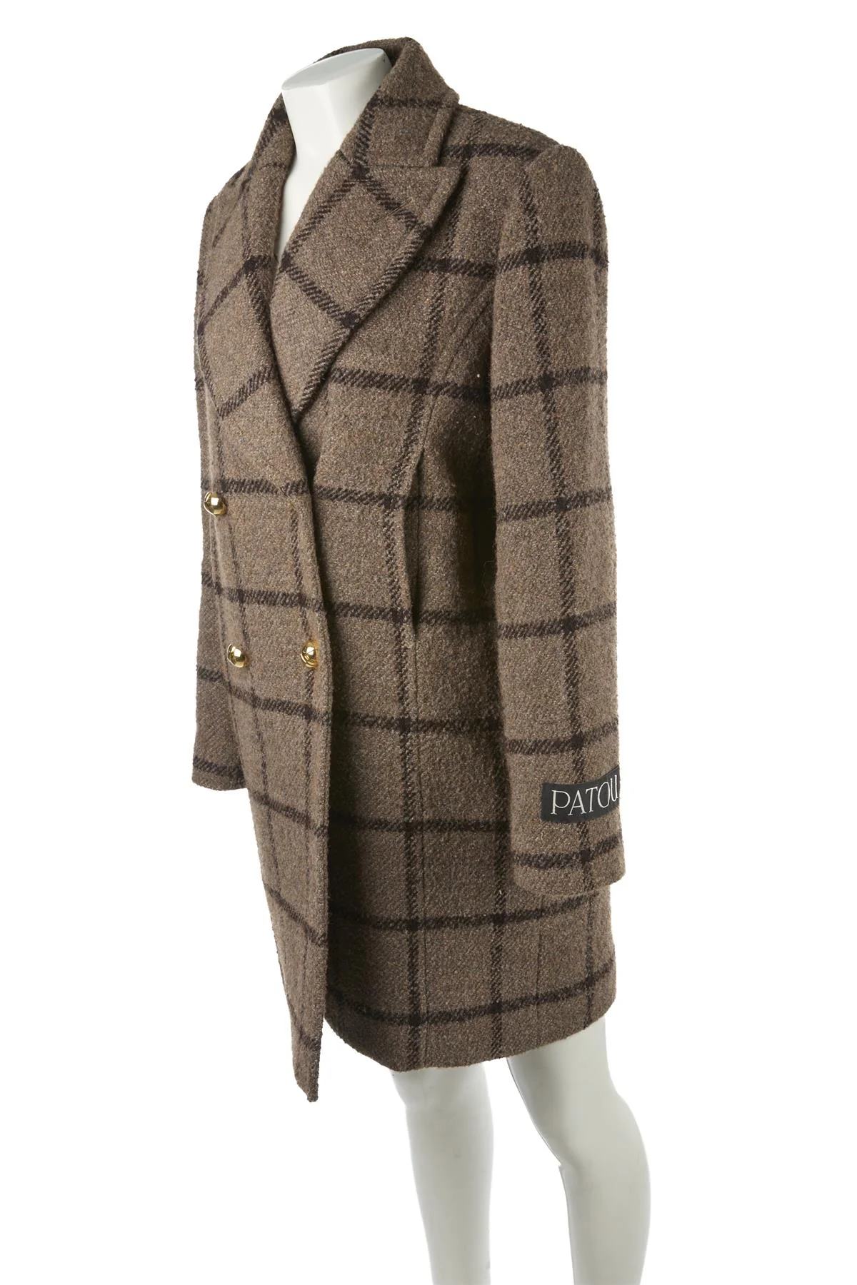 PATOU BROWN WOOL COAT FR 36 UK 8 - Image 3