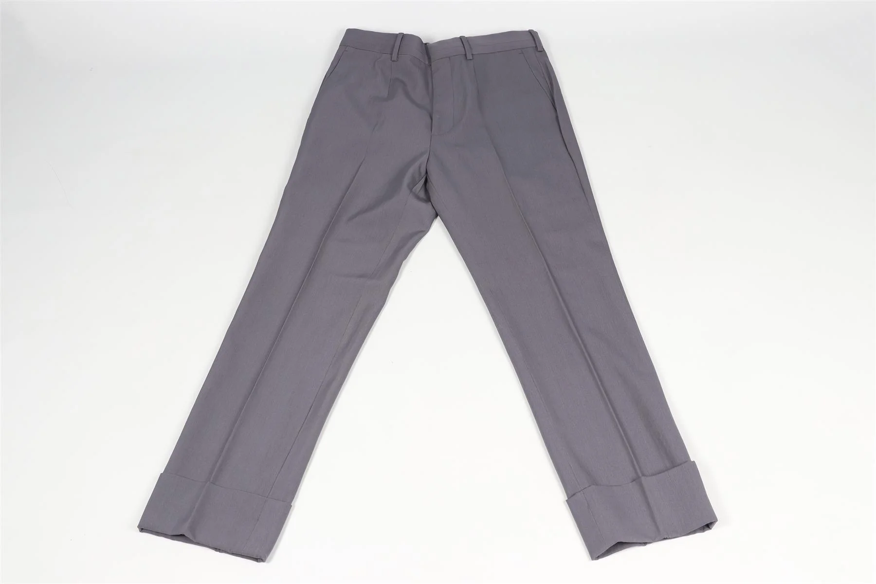 PAUL SMITH GREY MEN'S WOOL STRAIGHT LEG PANTS W30 - Image 2