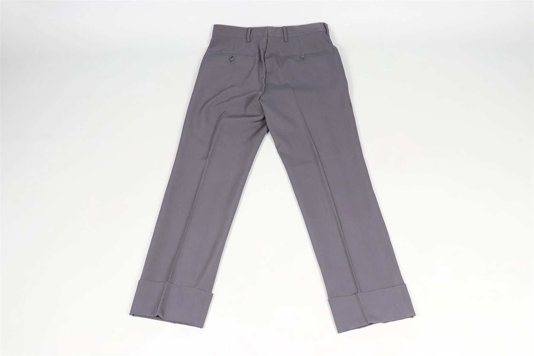 PAUL SMITH GREY MEN'S WOOL STRAIGHT LEG PANTS W30 - Image 5