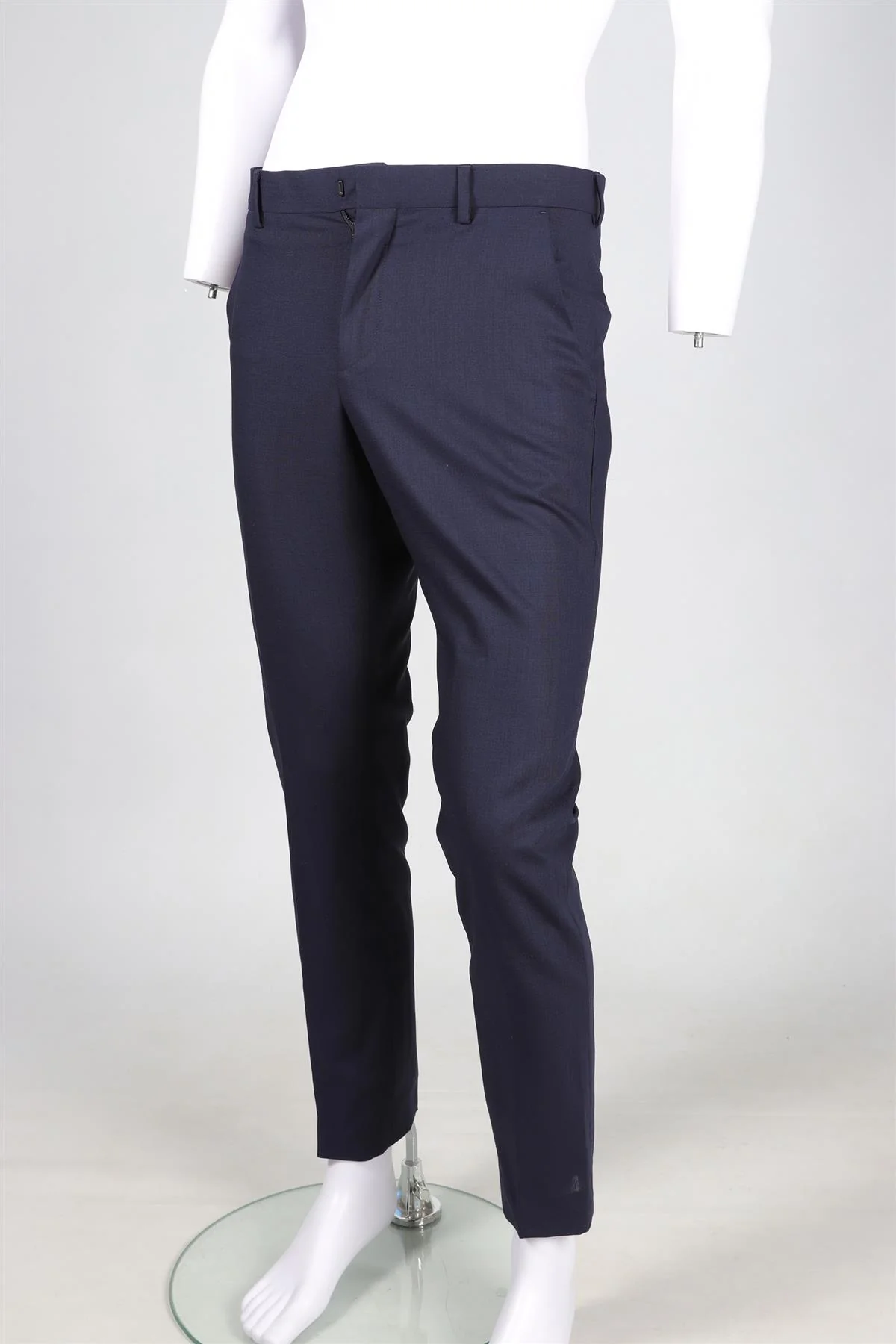 PAUL SMITH NAVY MEN'S WOOL STRAIGHT LEG PANTS W 30 - Image 3