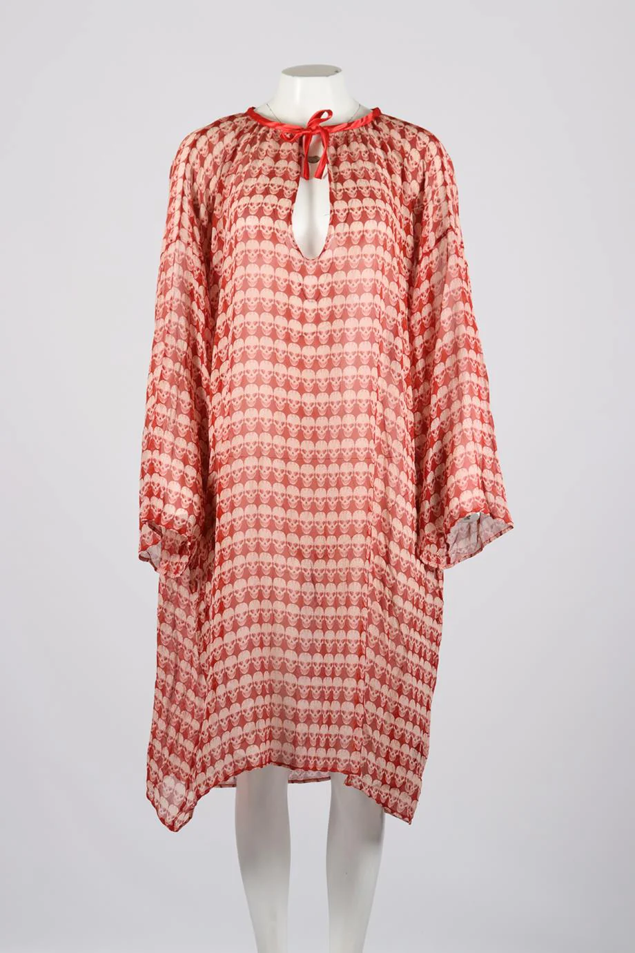 PAULA THOMAS FOR TW PRINTED SILK MIDI DRESS SMALL - Image 2