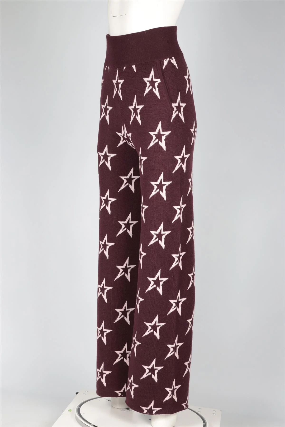 PERFECT MOMENT BURGUNDY WOOL WIDE LEG PANTS LARGE - Image 3