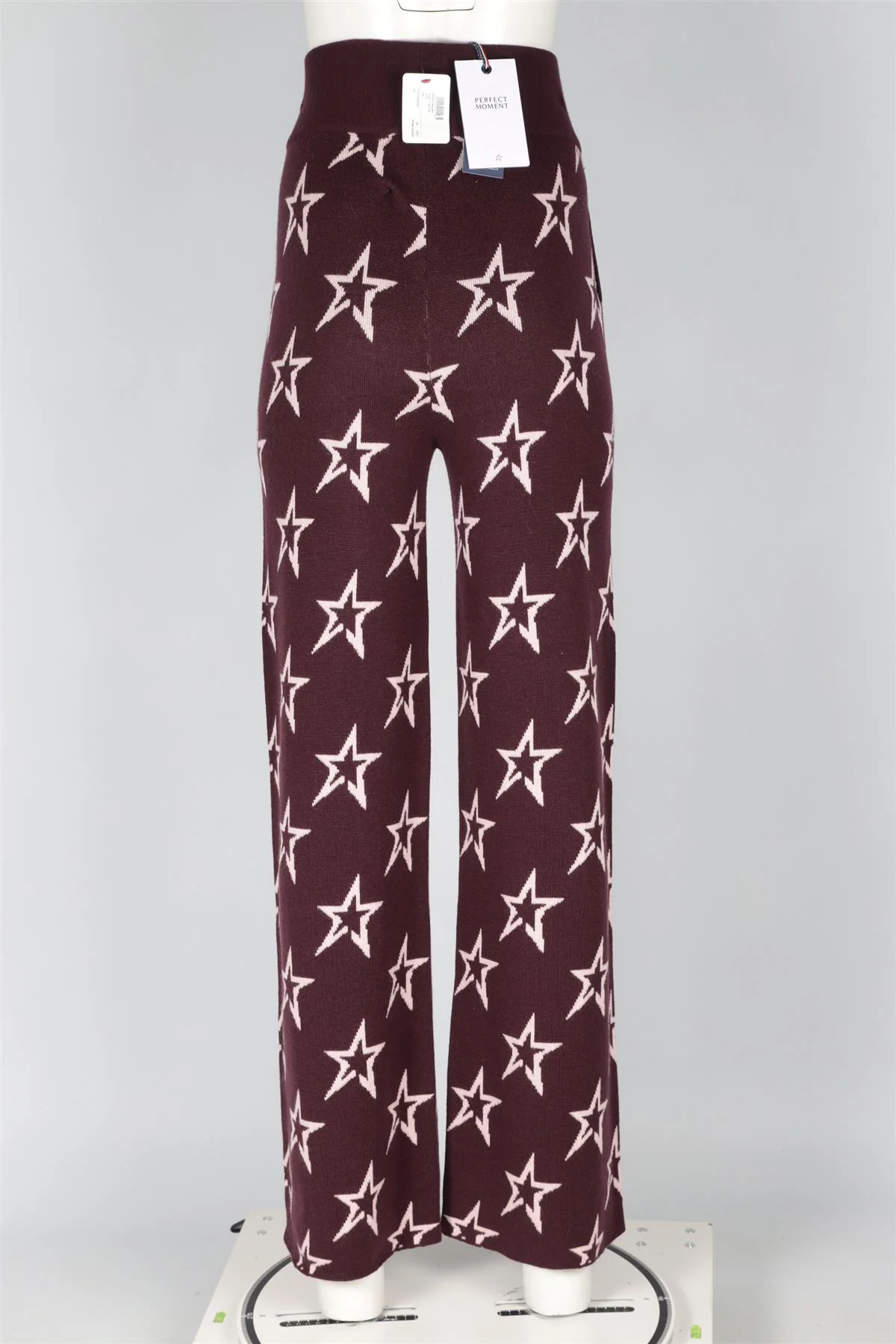 PERFECT MOMENT BURGUNDY WOOL WIDE LEG PANTS MEDIUM - Image 4