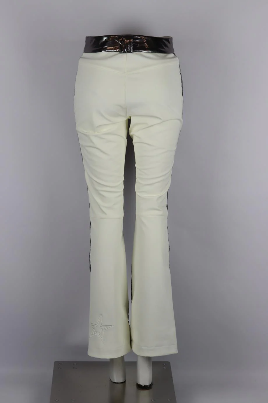 PERFECT MOMENT QUILTED PADDED METALLIC FLARED SKI PANTS SMALL - Image 4