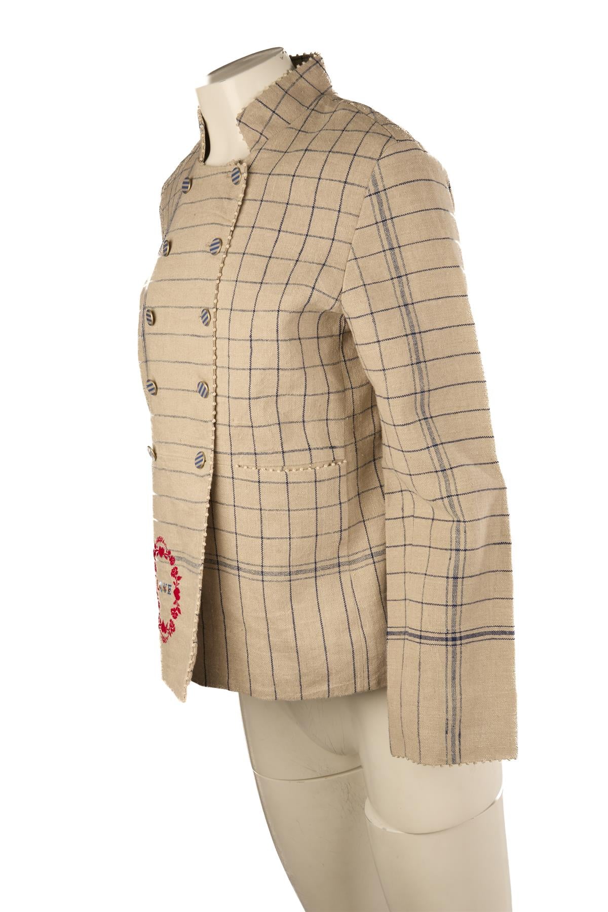 PÉRO BEIGE HEMP BLAZER SMALL - Image 3