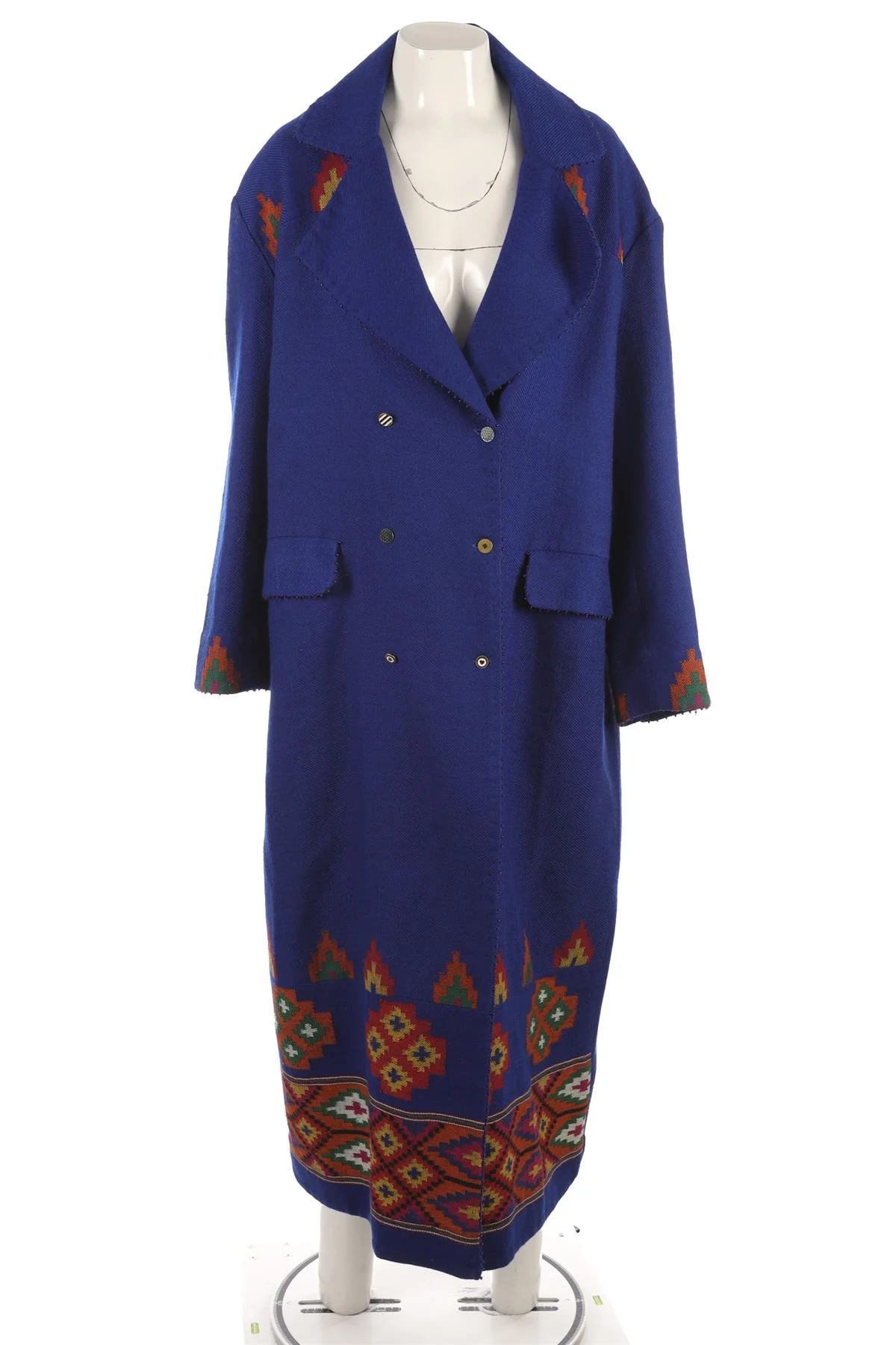 PÉRO BLUE WOOL COAT FR 36 UK 8 - Image 2