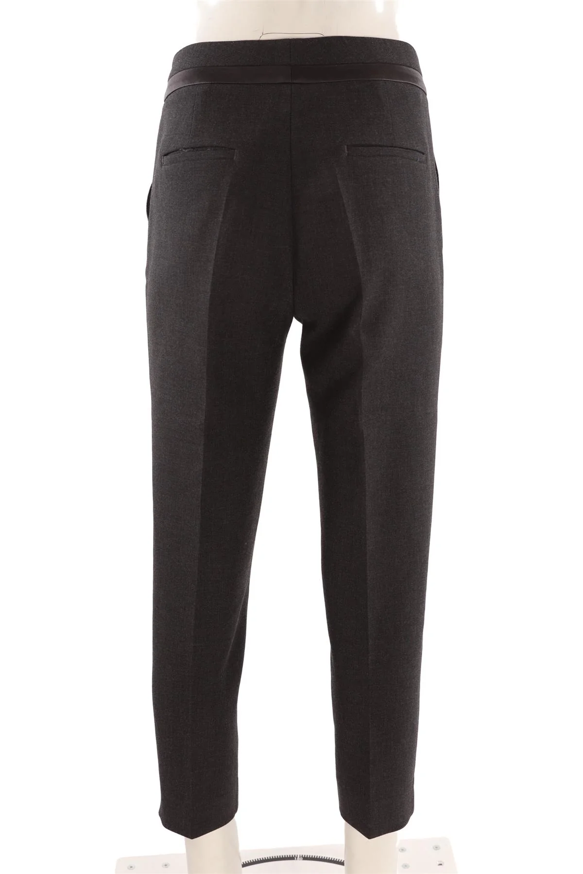 PESERICO GREY WOOL STRAIGHT LEG PANTS IT 42 UK 10 - Image 4