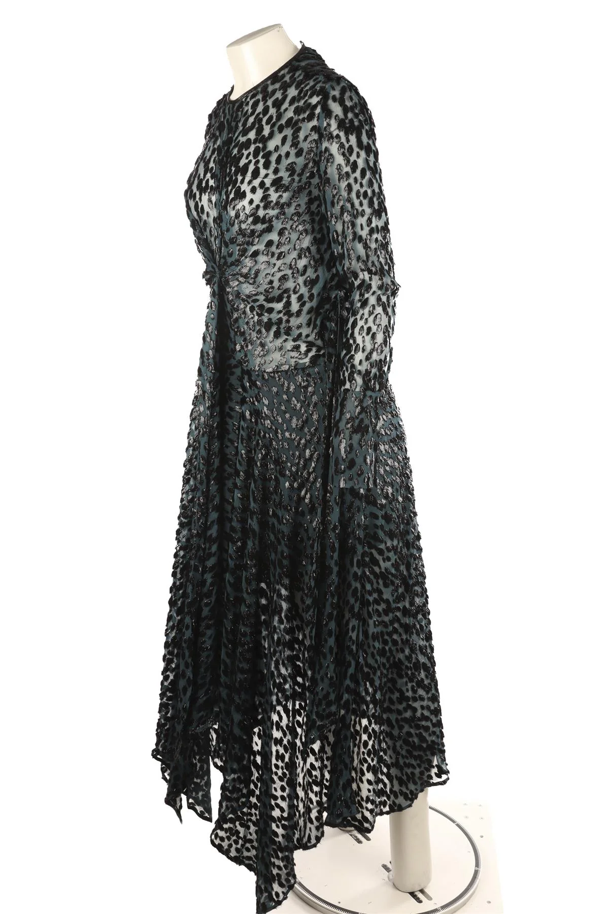 PETAR PETROV BLUE DEVORE MAXI DRESS FR 36 UK 8 - Image 3