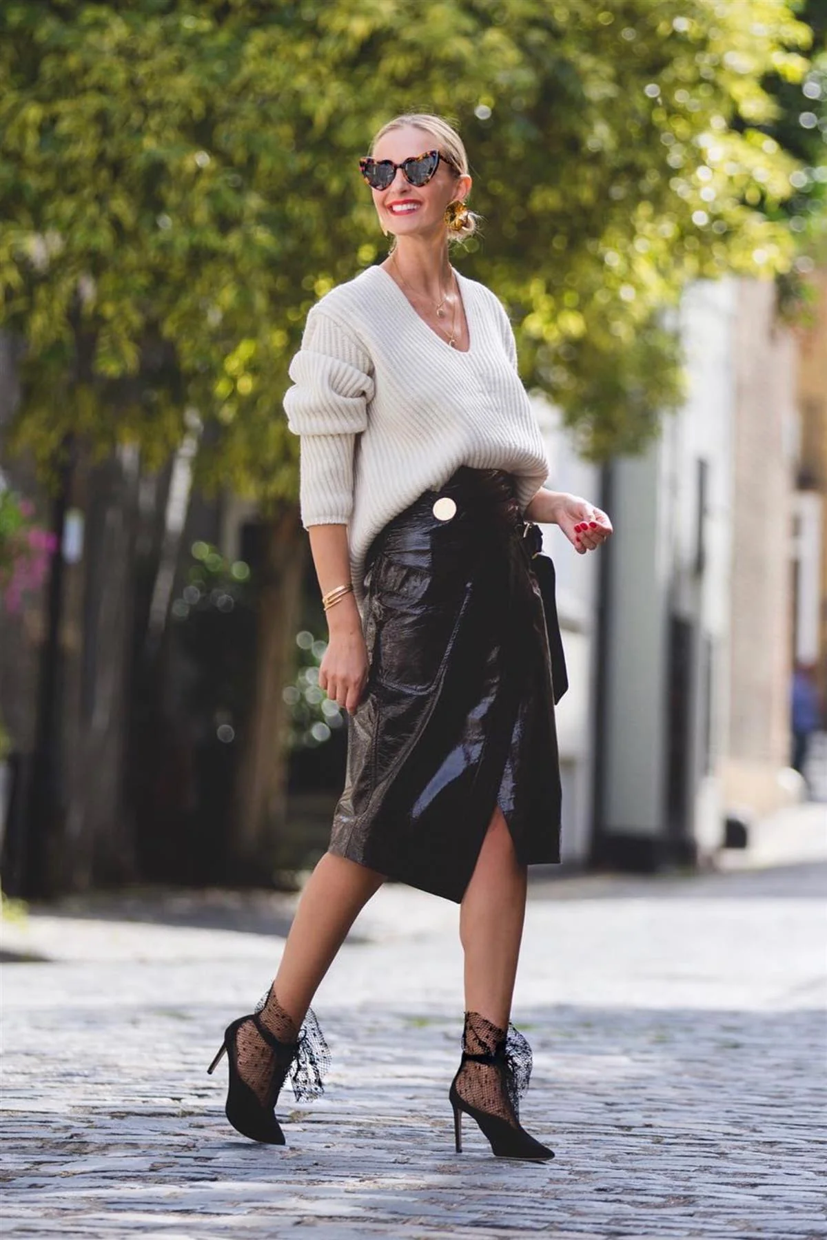 PETAR PETROV BROWN LEATHER MIDI SKIRT UK 8 - Image 2