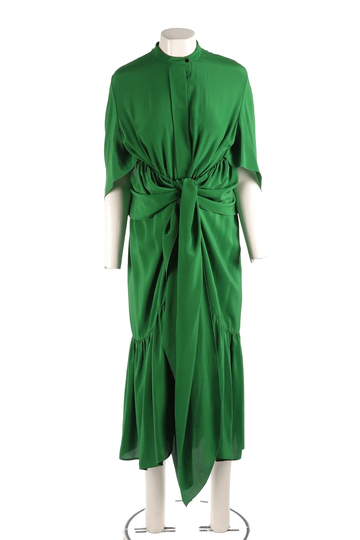 PETAR PETROV GREEN SILK MIDI DRESS FR 40 UK 12 - Image 2