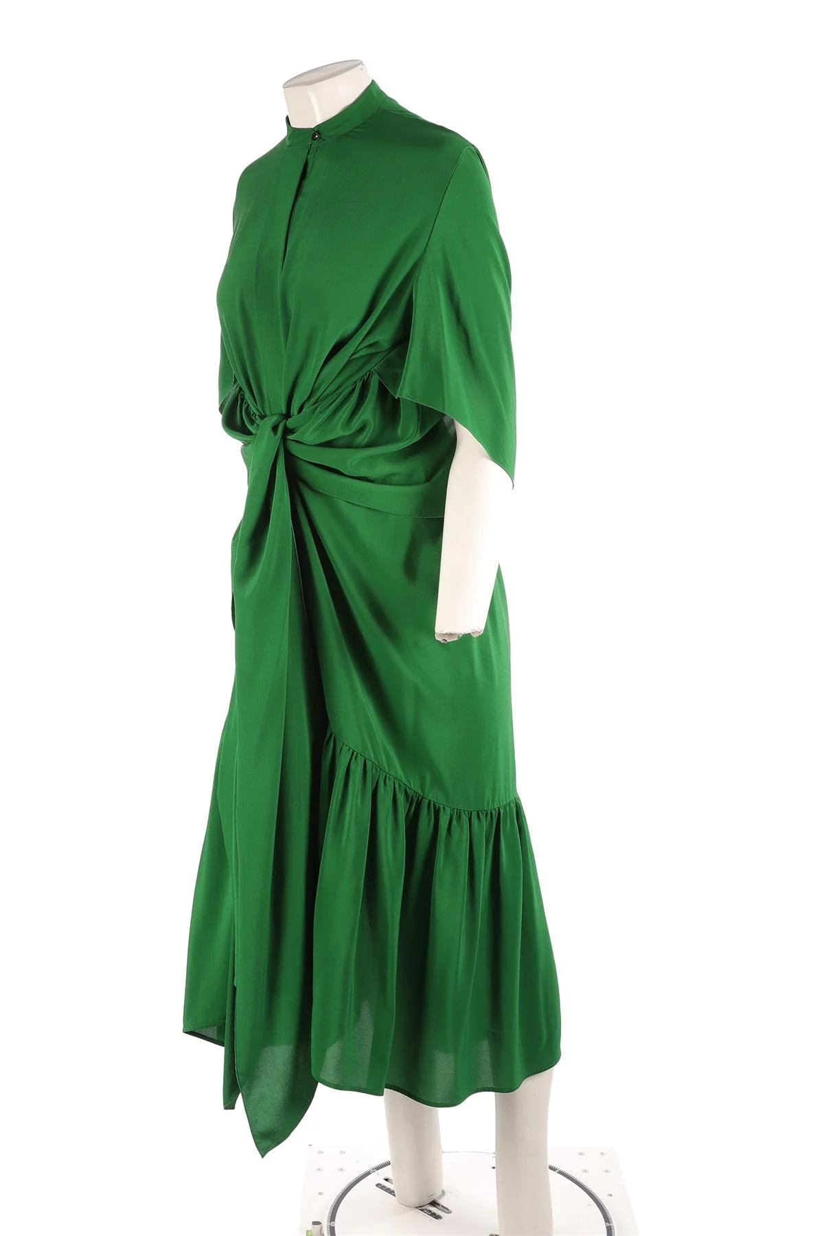 PETAR PETROV GREEN SILK MIDI DRESS FR 40 UK 12 - Image 3