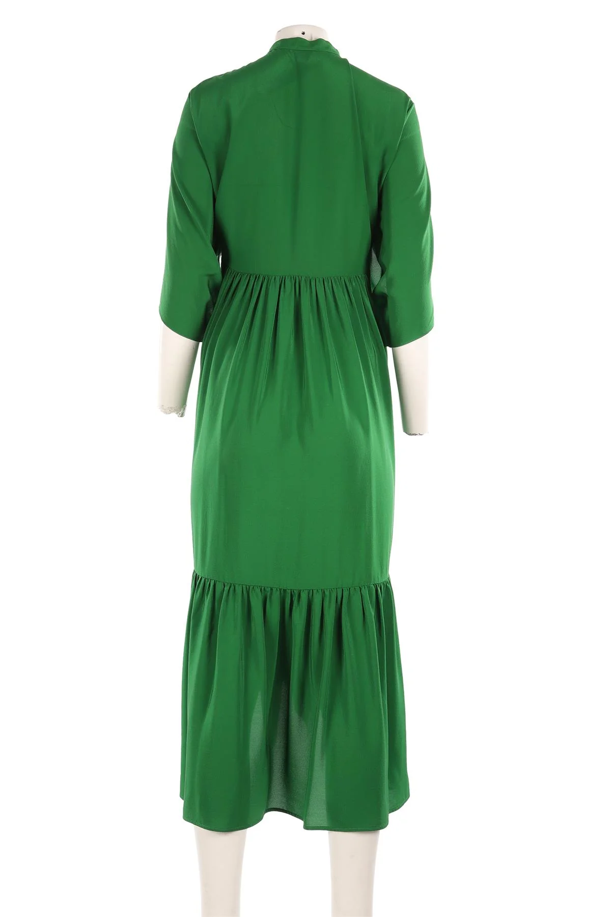 PETAR PETROV GREEN SILK MIDI DRESS FR 40 UK 12 - Image 4