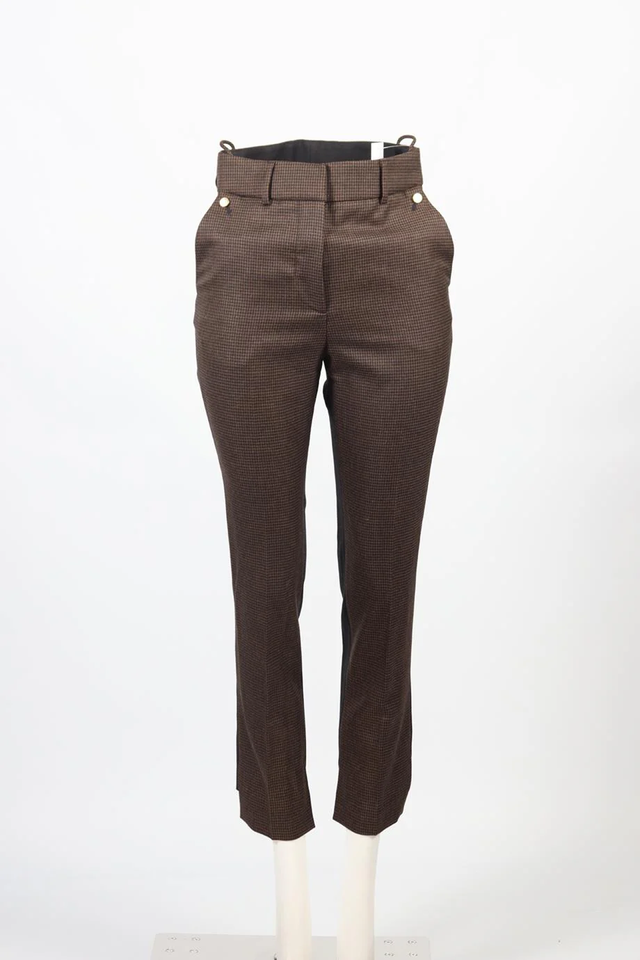 PETAR PETROV HOUNDSTOOTH WOOL STRAIGHT LEG PANTS FR 36 UK 8 - Image 2
