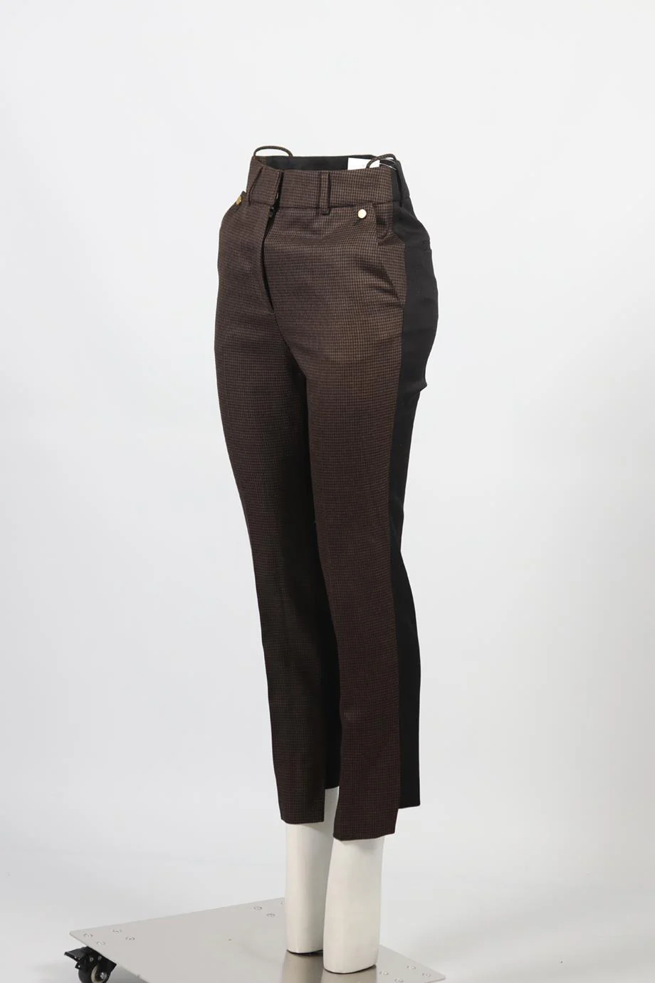 PETAR PETROV HOUNDSTOOTH WOOL STRAIGHT LEG PANTS FR 36 UK 8 - Image 3