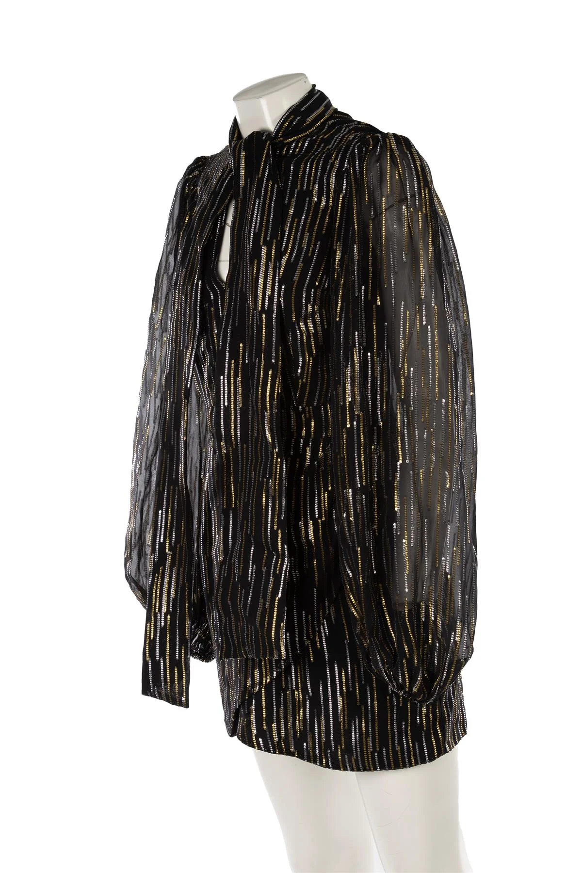 PETER PILOTTO BLACK SILK MINI DRESS UK 10 - Image 3