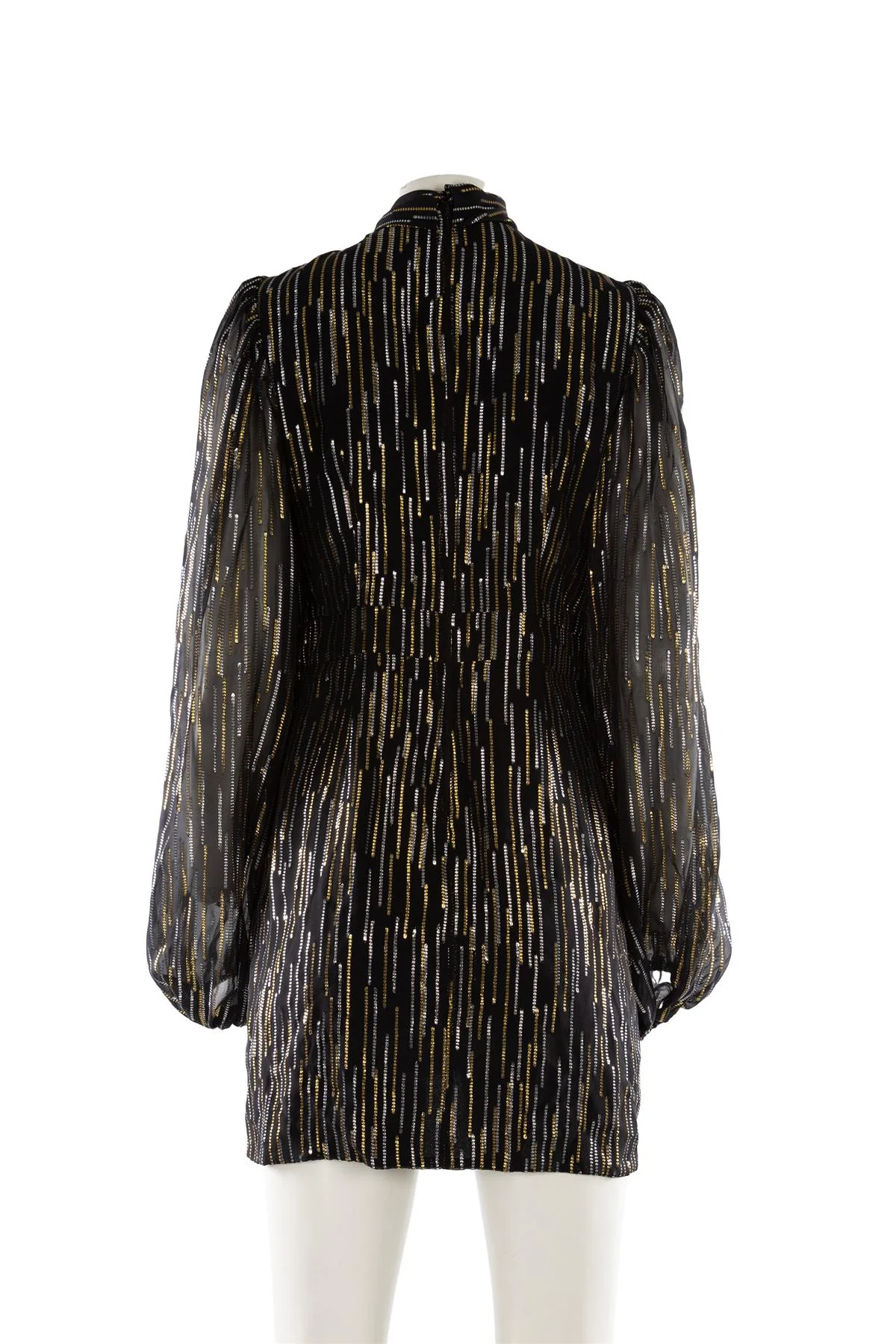 PETER PILOTTO BLACK SILK MINI DRESS UK 10 - Image 4