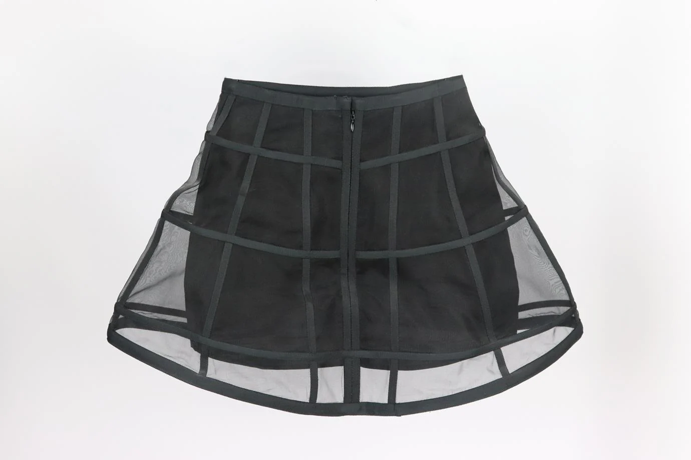 PETER PILOTTO GROSGRAIN TRIMMED ORGANZA MINI SKIRT UK 6 - Image 3