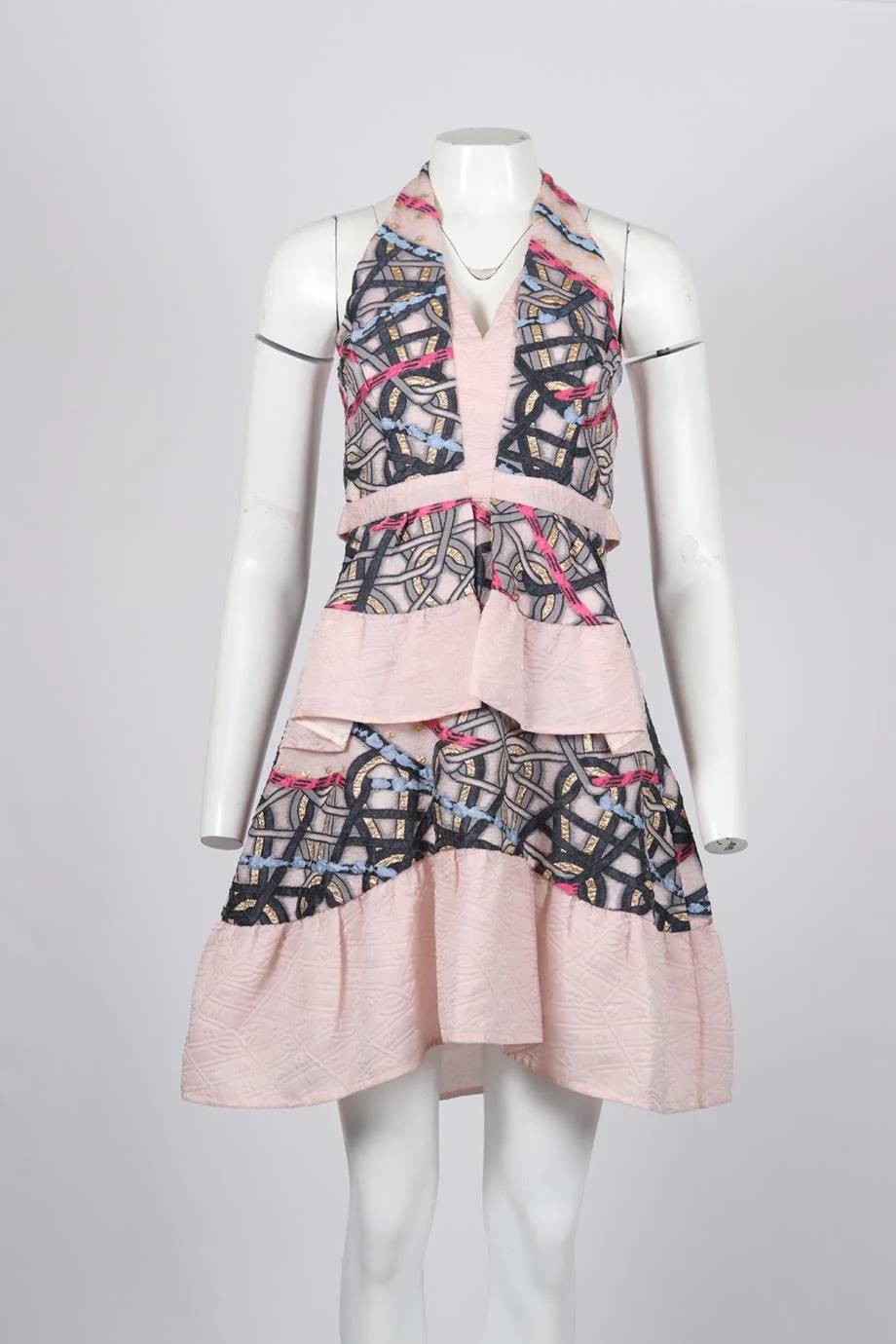 PETER PILOTTO SILK BLEND MINI DRESS UK 6 - Image 2